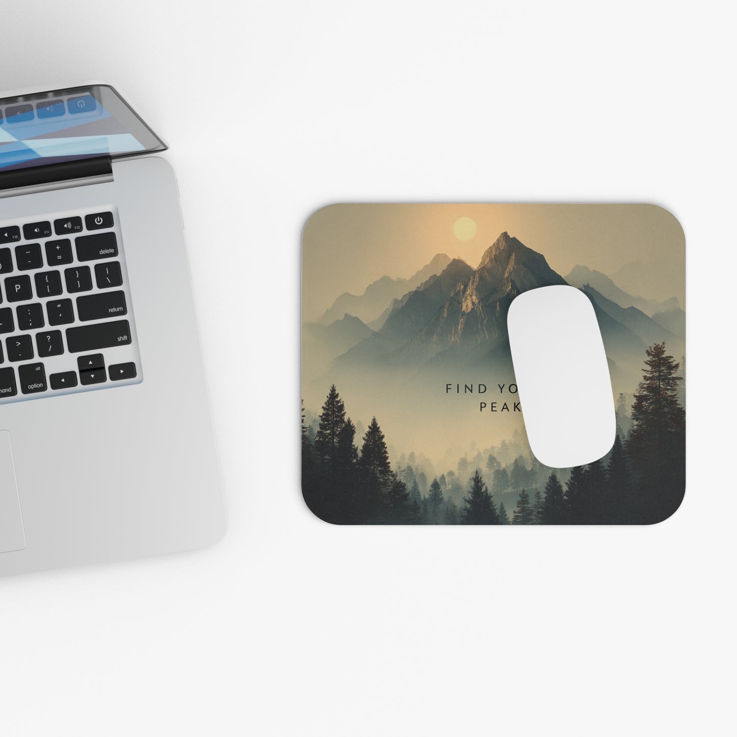 Mountain Vibes Mouse Pad - "Find Your Peak" Nature Desk Accessory