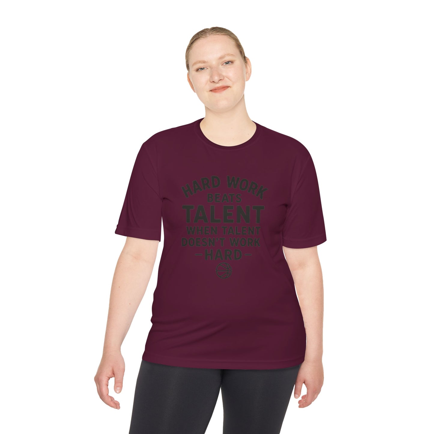 Motivational Sports Tee - "Hard Work Beats Talent"