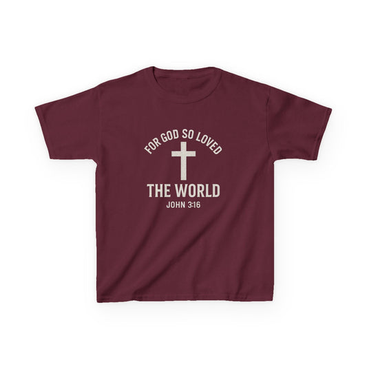 Faith - Inspired Kids Tee - "For God So Loved The World" - Peak Inspiration