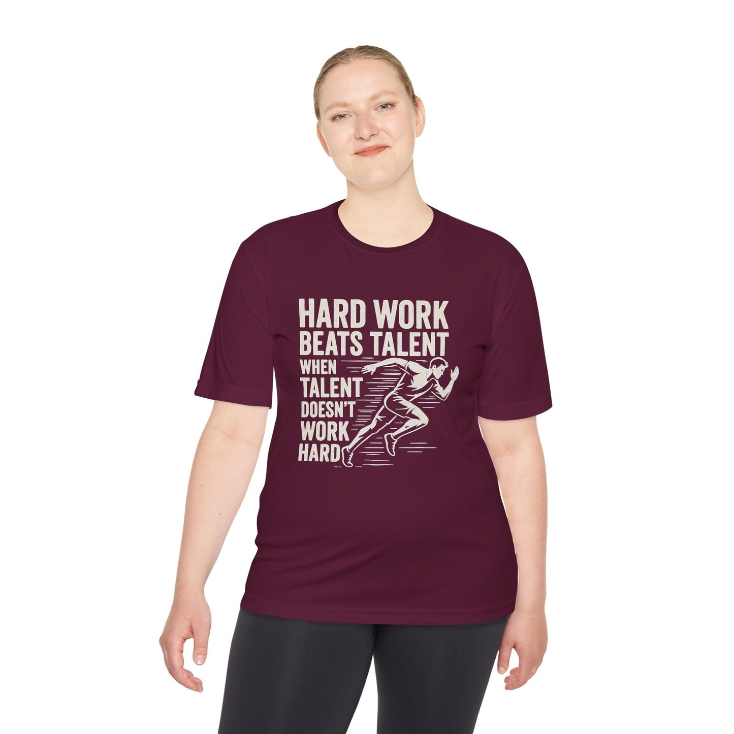 Hard Work Beats Talent Unisex Moisture Wicking Tee - Peak Inspiration