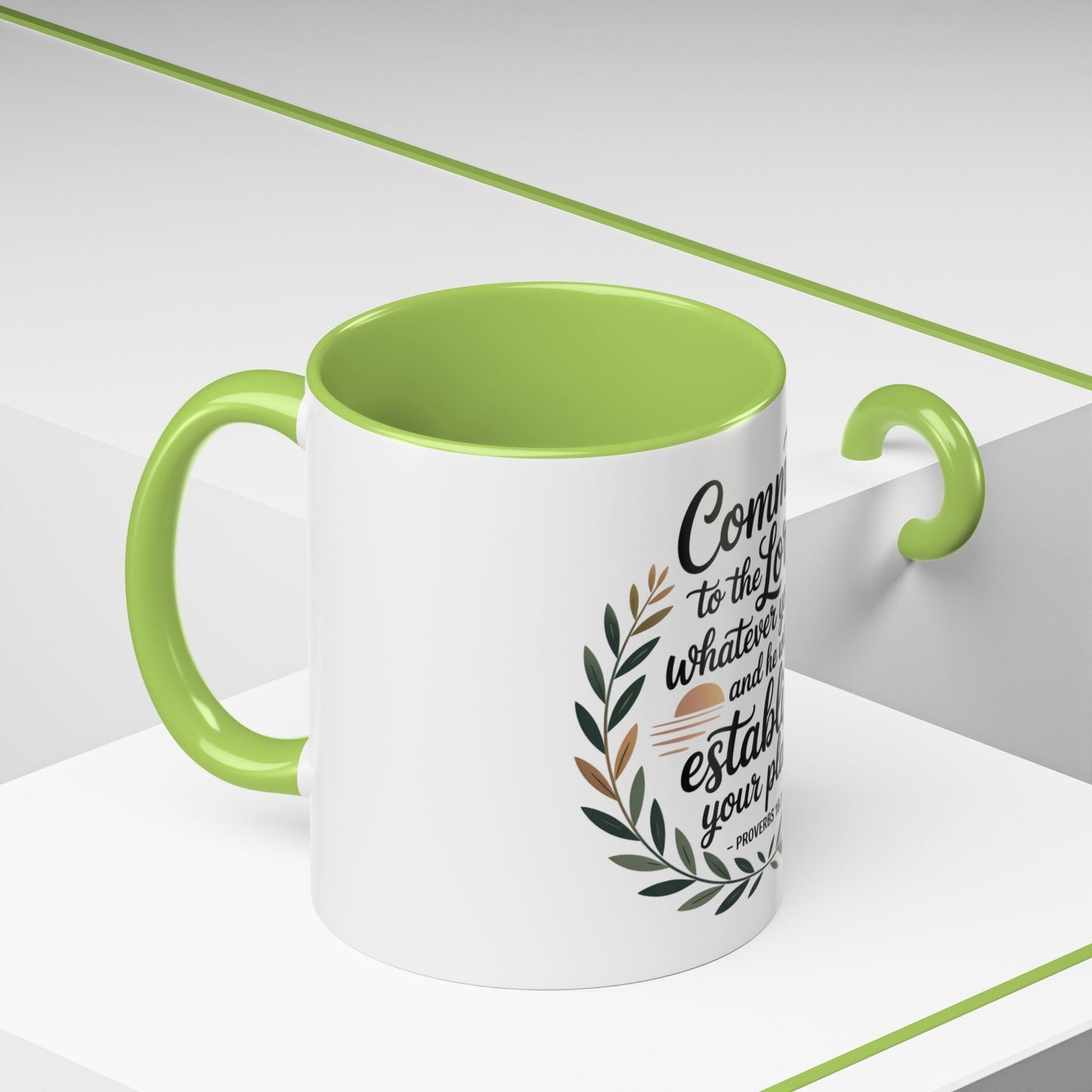 Inspirational Coffee Mug - 'Commit to the Lord' - 11 & 15 oz - Peak Inspiration