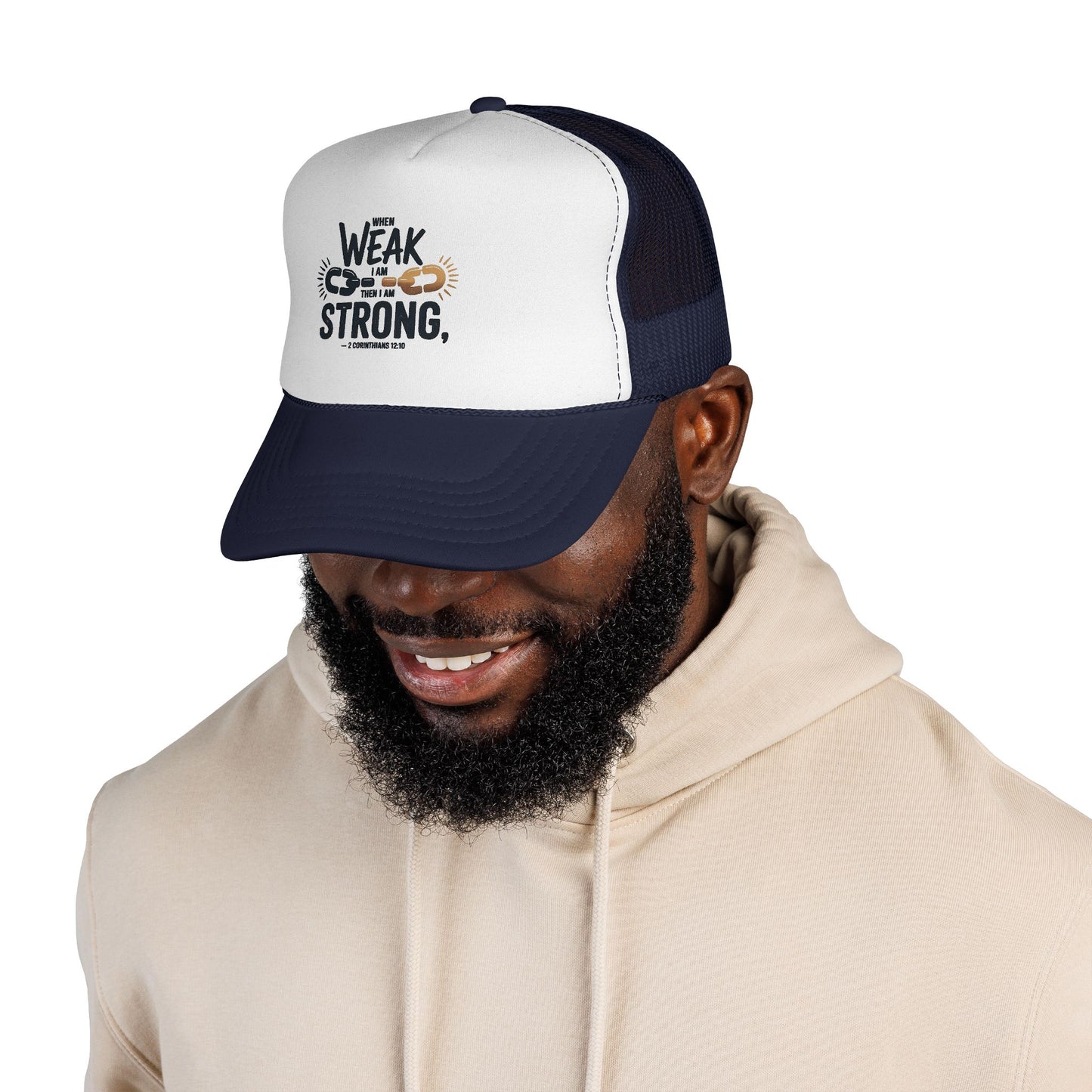 Empowering Trucker Cap - 'From Weak to Strong' Statement Hat