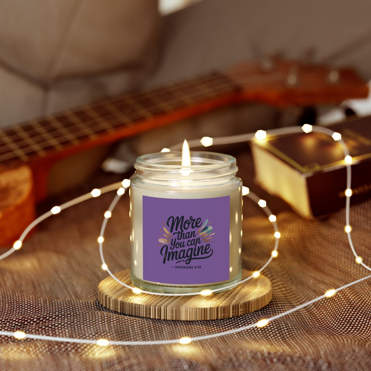 Inspirational Scented Candles - Coconut Apricot Wax (4oz, 9oz) | "More Than You Can Imagine"