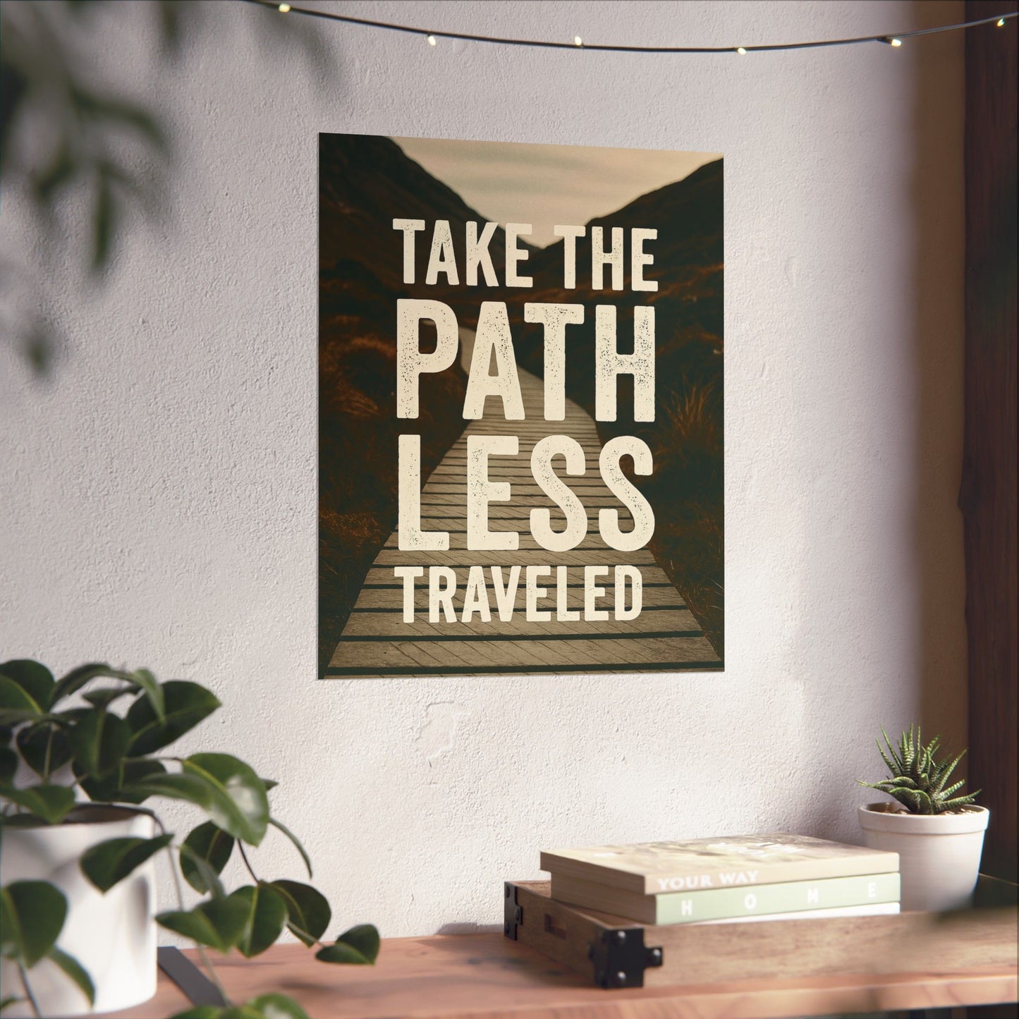 Adventure-Inspiring Matte Vertical Posters - 'Take the Path Less Traveled'