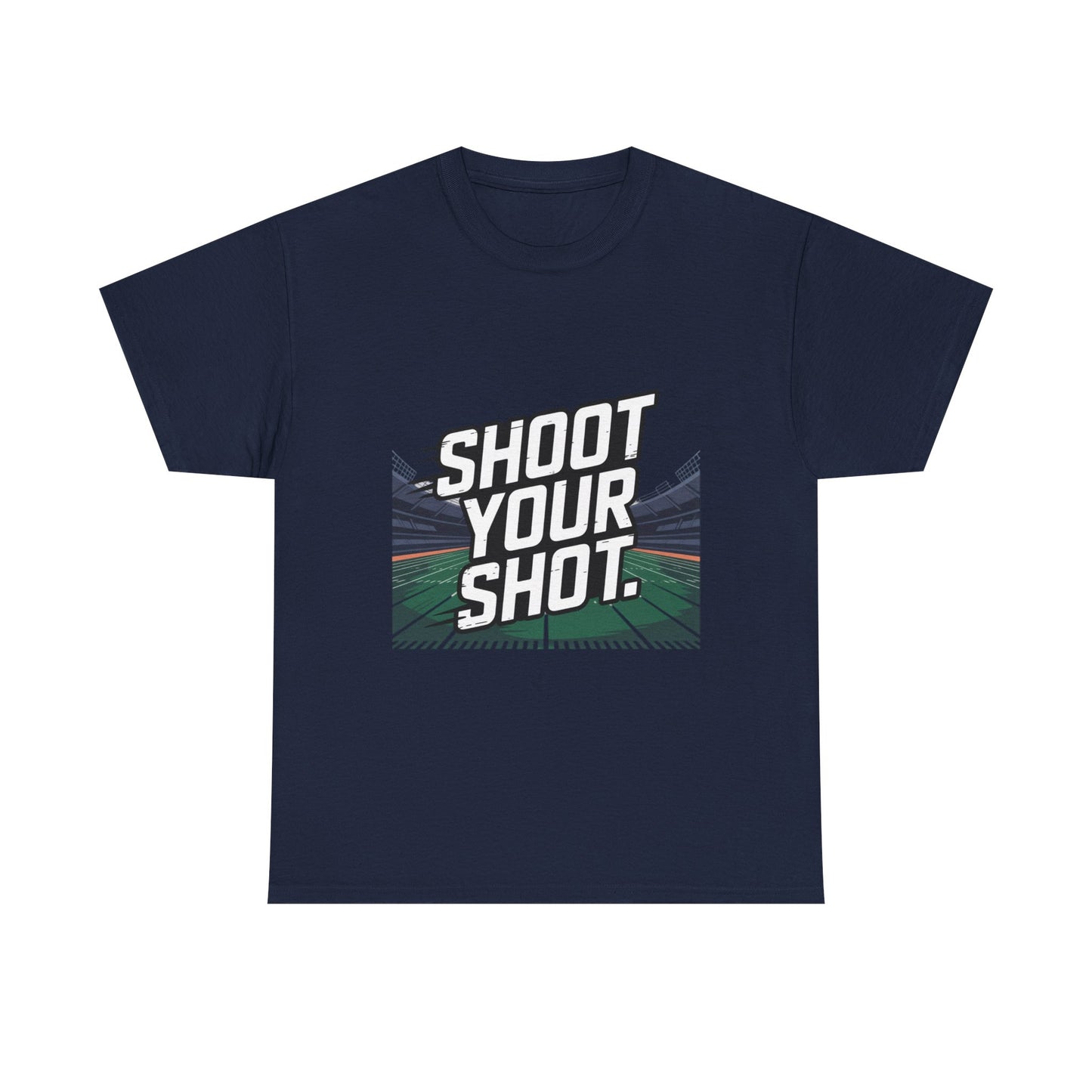 Sporty Unisex Heavy Cotton Tee - "Shoot Your Shot" Motivational T-Shirt