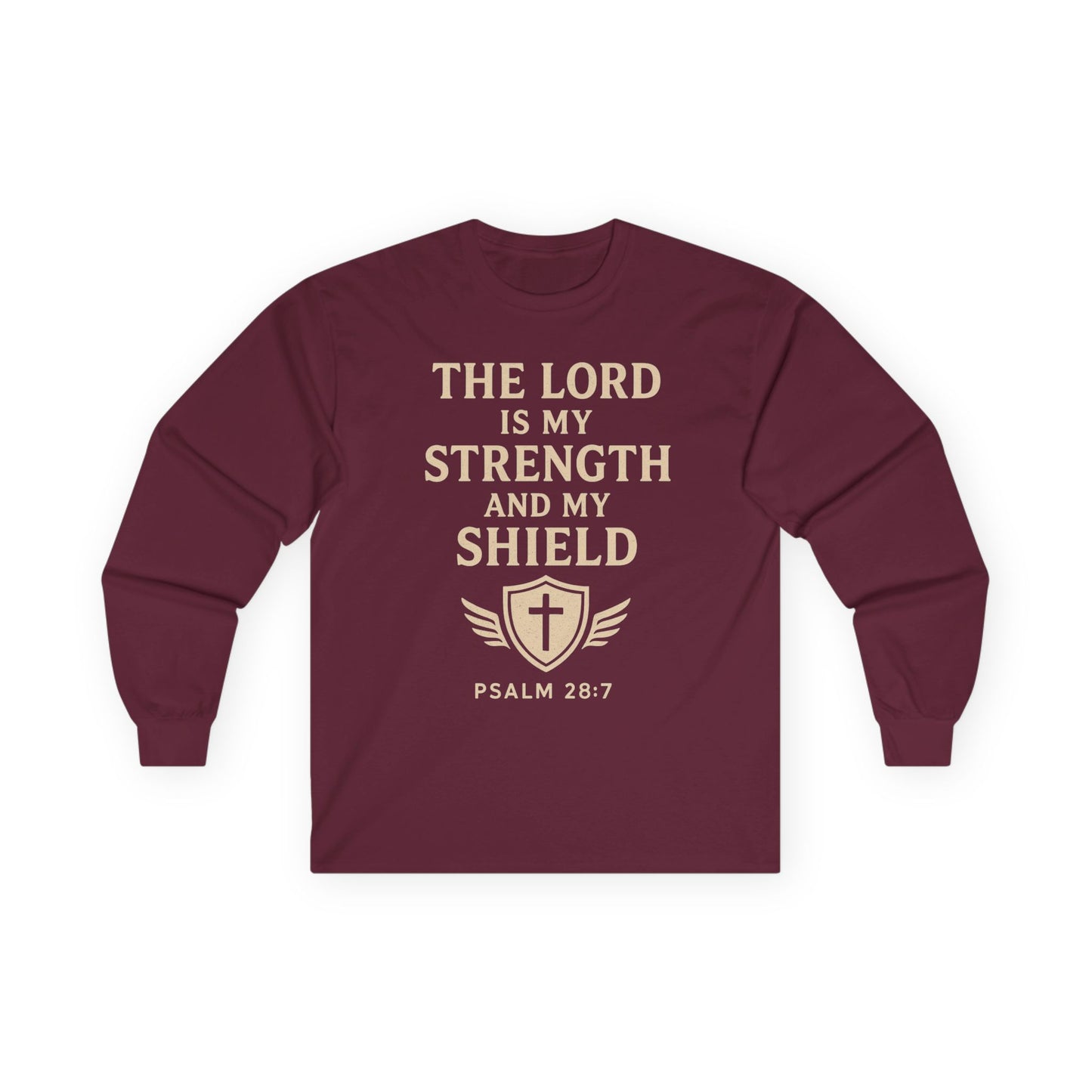 Inspirational Long Sleeve Tee - "The Lord is My Strength"