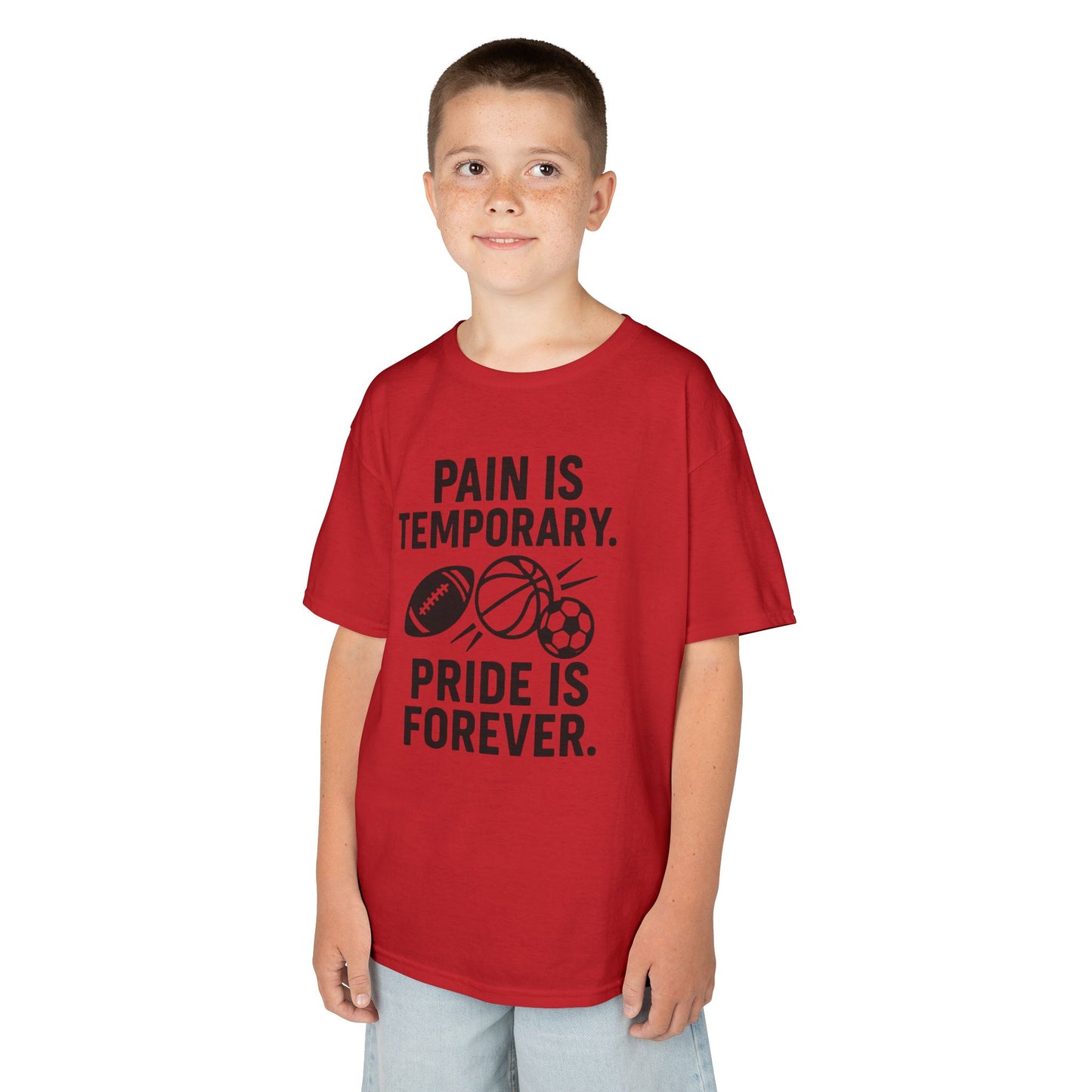 Kids Sports Motivational Tee - "Pain Is Temporary. Pride Is Forever."