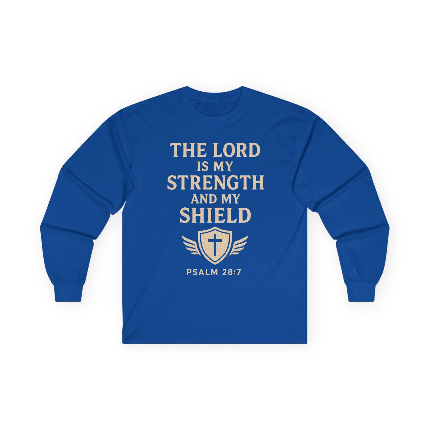 Inspirational Long Sleeve Tee - "The Lord is My Strength"