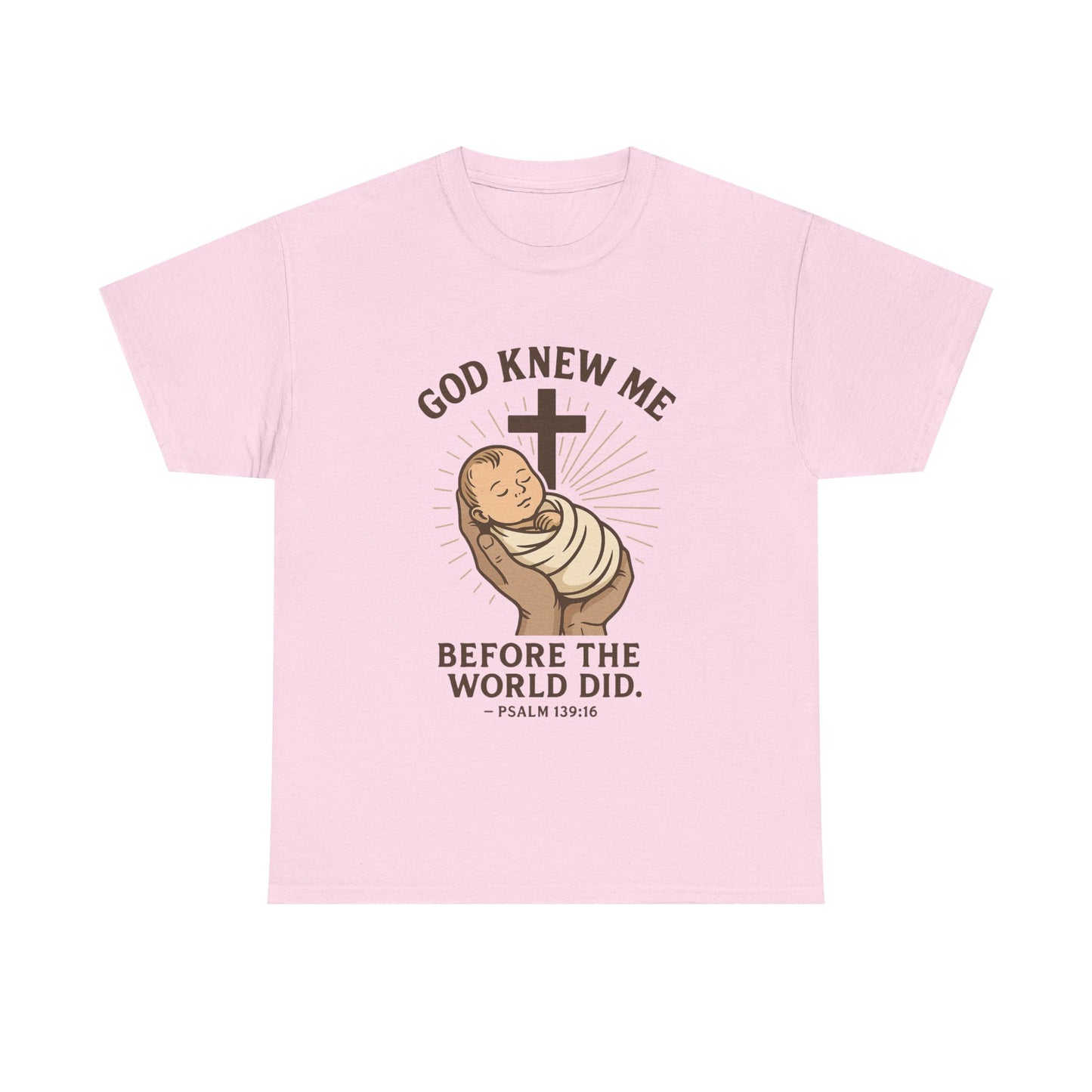 God Knew Me Unisex Heavy Cotton Tee Psalm 139:16