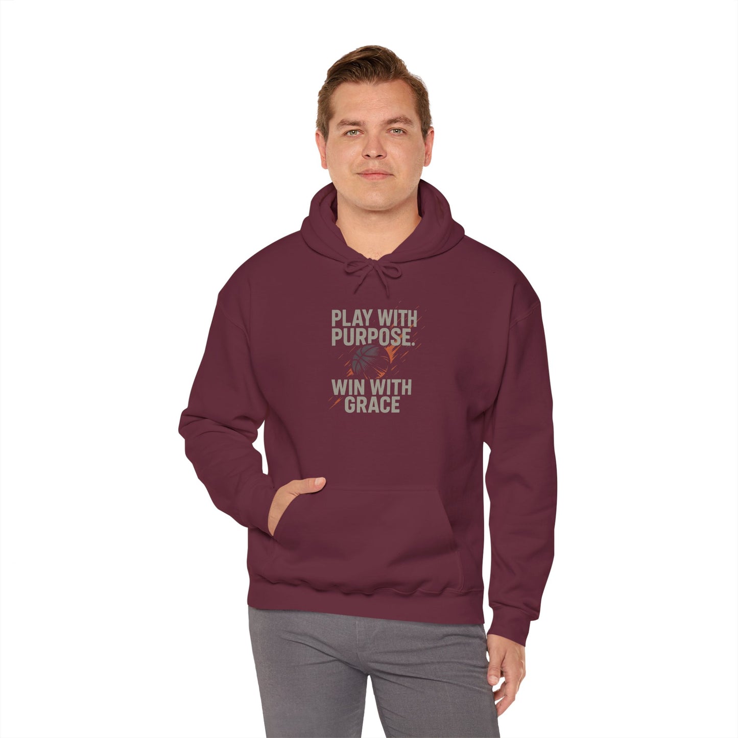 Inspirational Unisex Hoodie - 'Play with Purpose. Win with Grace'