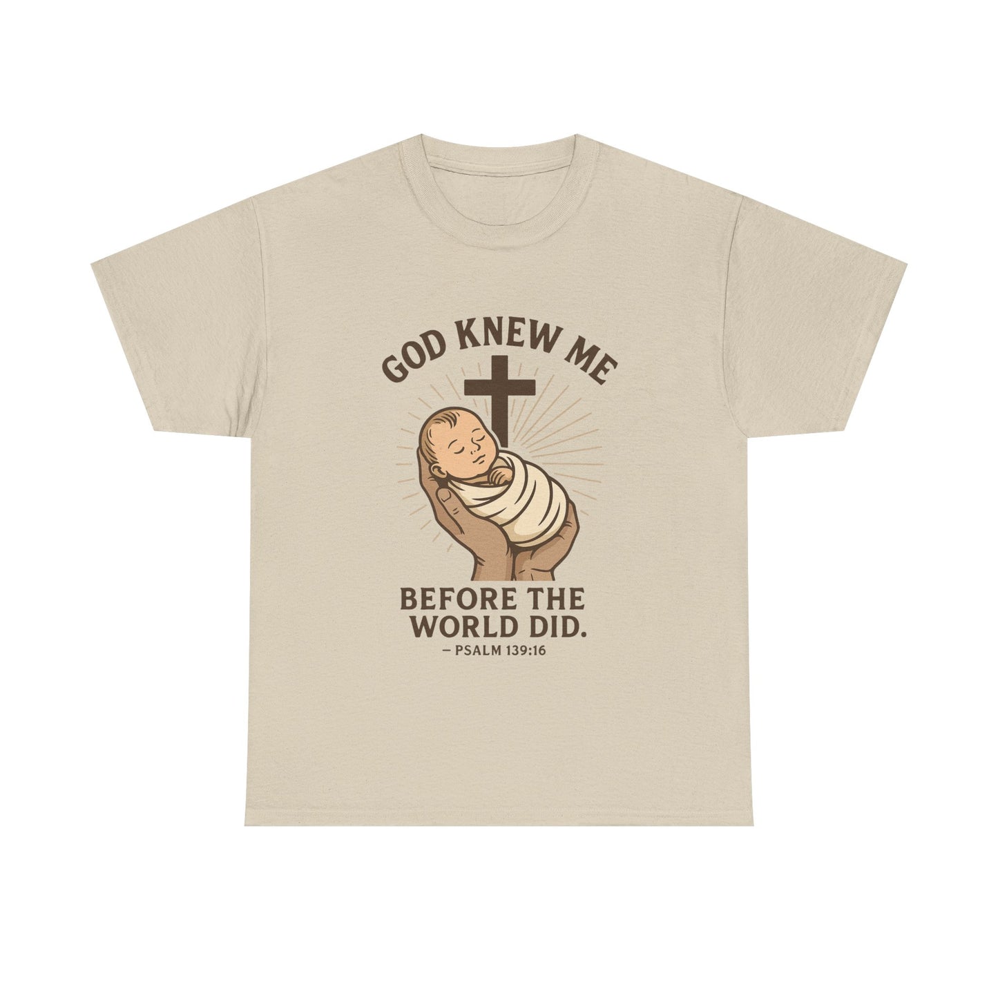 God Knew Me Unisex Heavy Cotton Tee Psalm 139:16