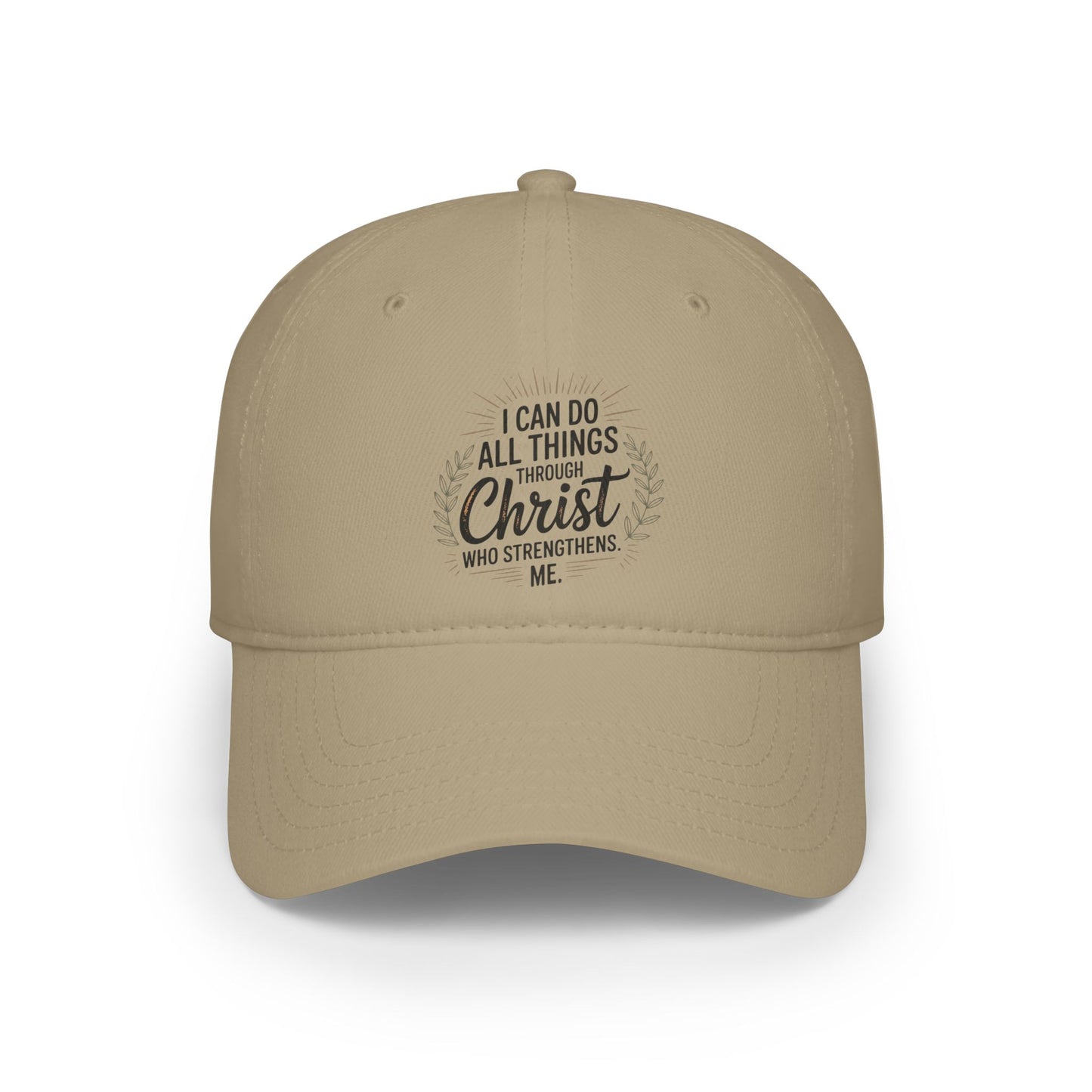 Inspirational Red Baseball Cap - "I Can Do All Things Through Christ"