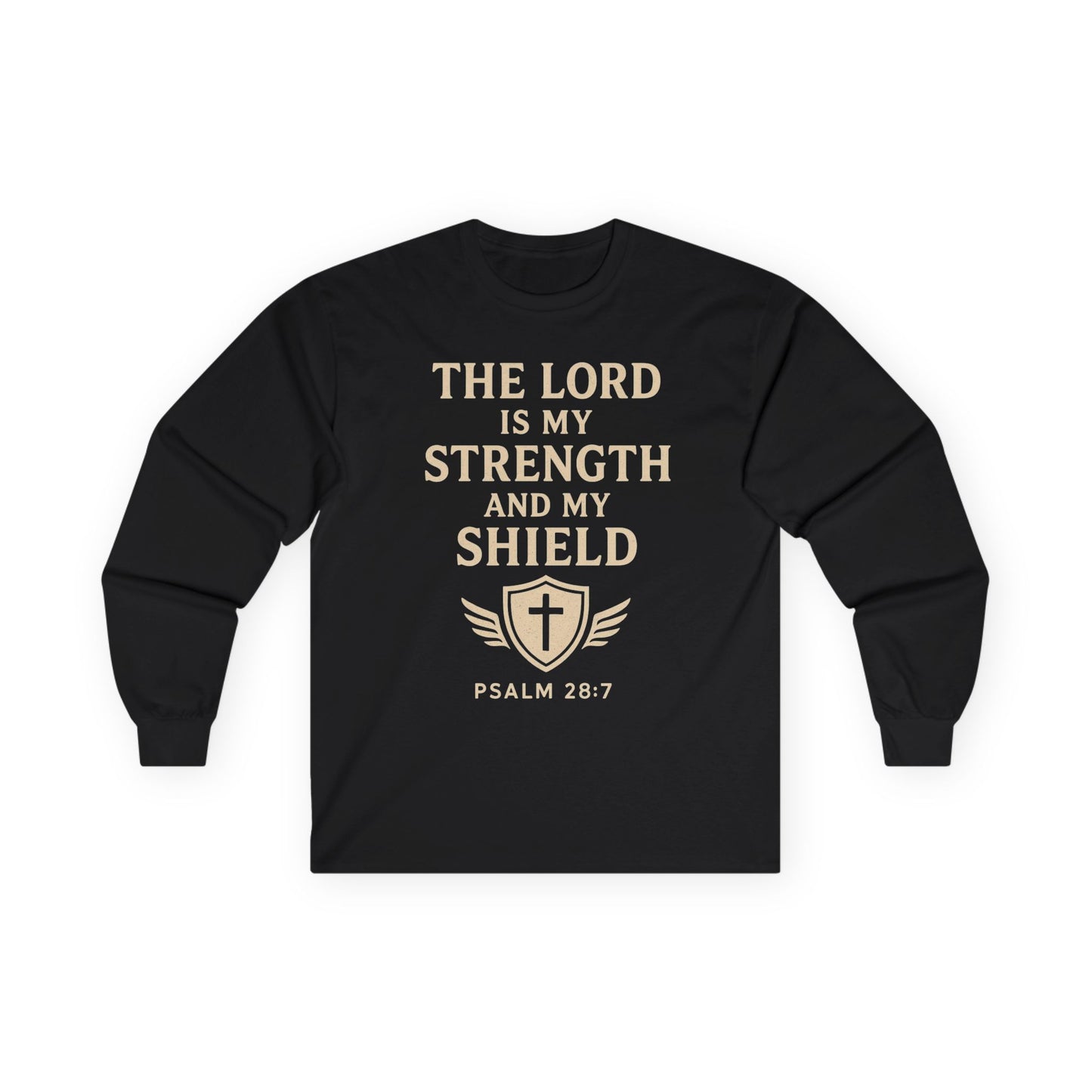 Inspirational Long Sleeve Tee - "The Lord is My Strength"