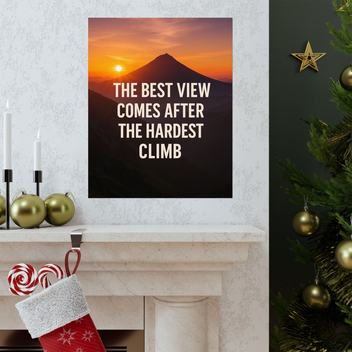 Inspirational Matte Vertical Poster: 'The Best View Comes After The Hardest Climb'