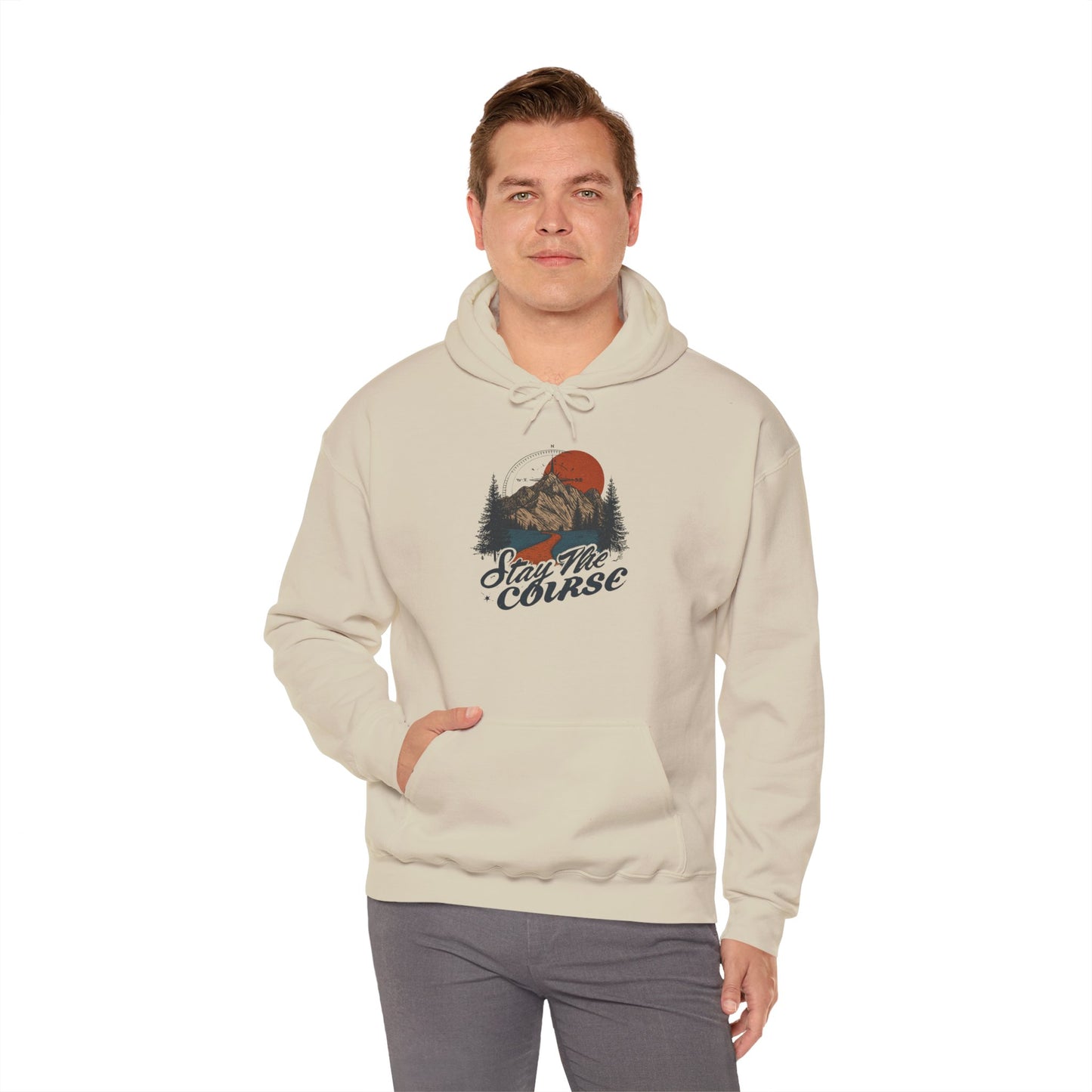 Stay The Course Unisex Hooded Sweatshirt - Cozy Outdoorsy Apparel