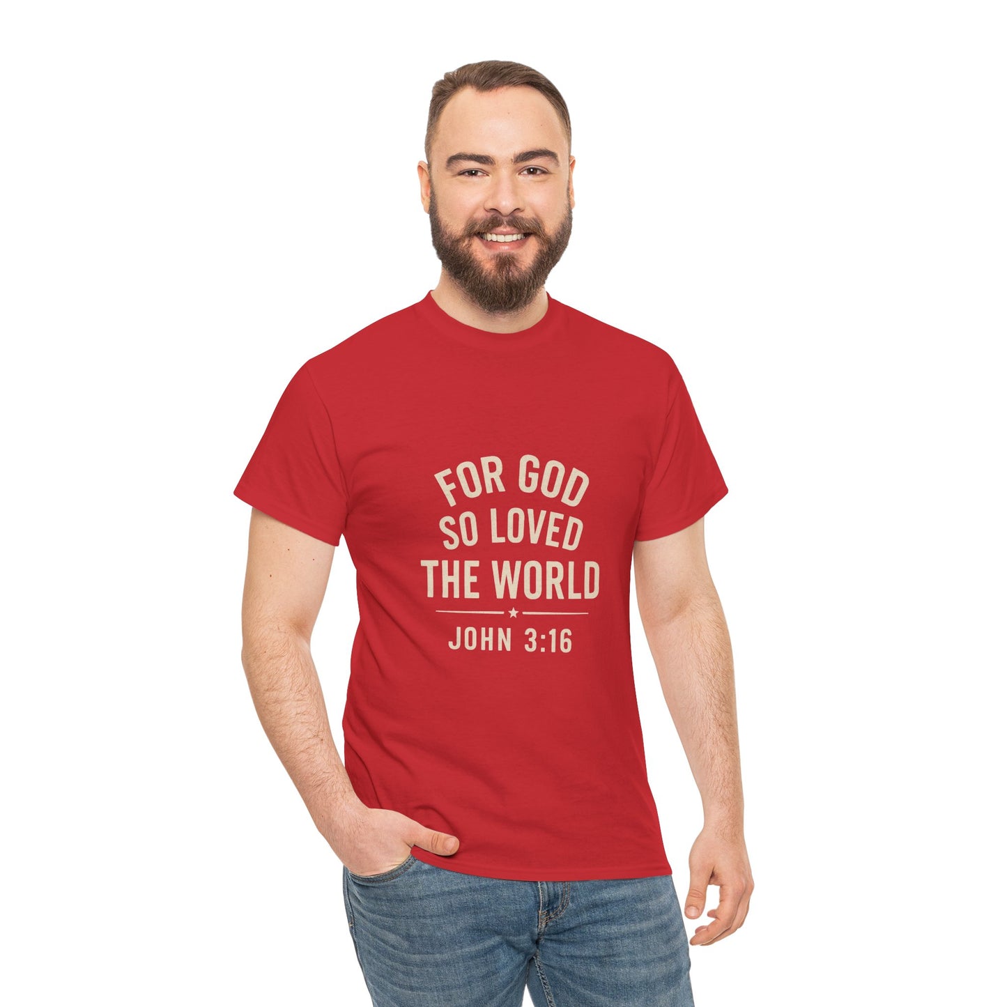 John 3:16 Inspirational Unisex Heavy Cotton Tee