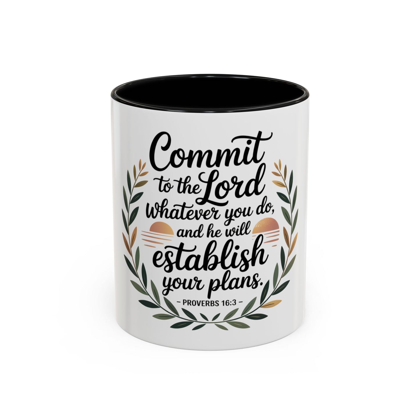 Inspirational Coffee Mug - 'Commit to the Lord' - 11 & 15 oz