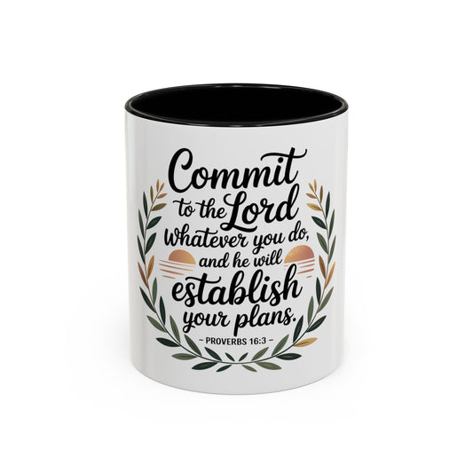 Inspirational Coffee Mug - 'Commit to the Lord' - 11 & 15 oz