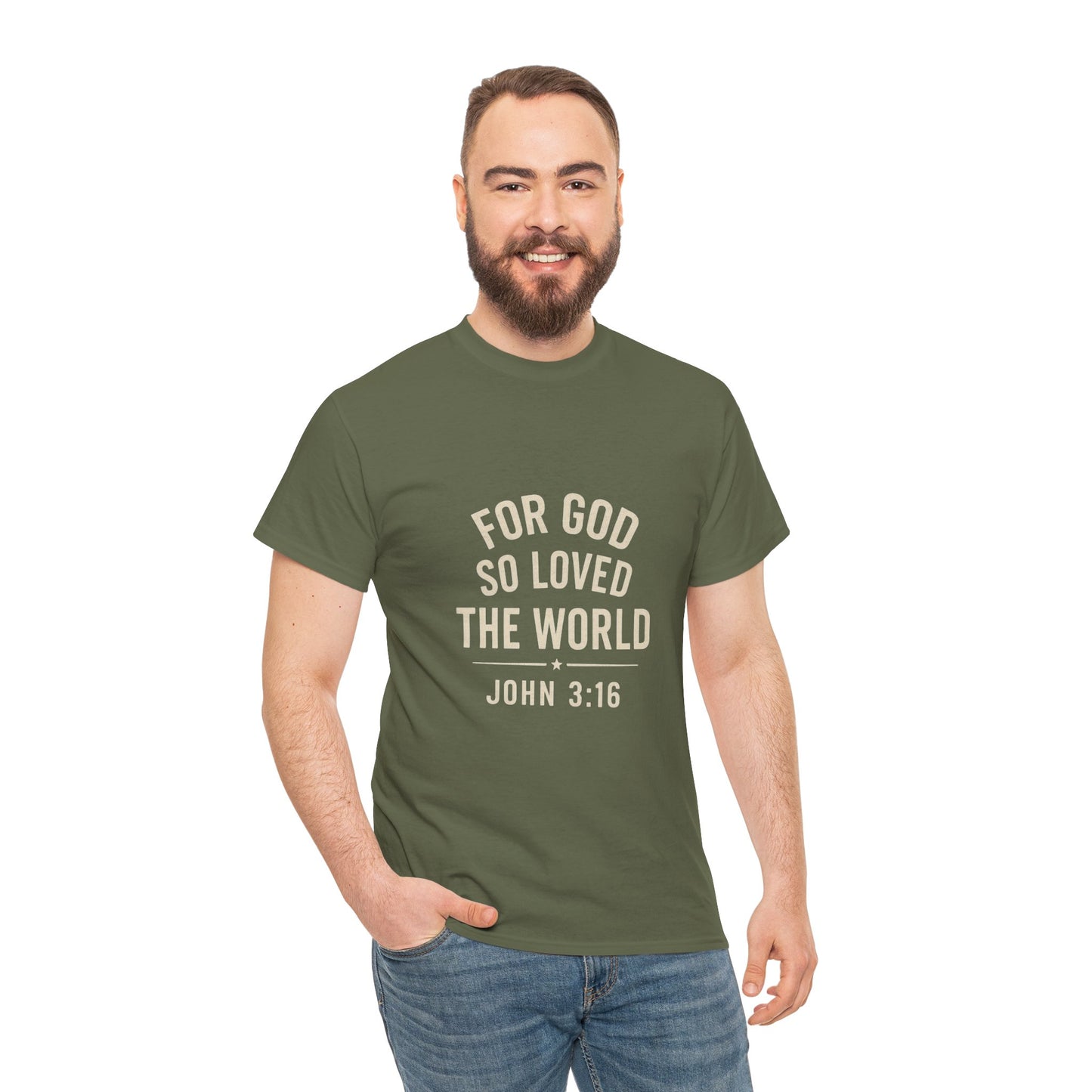 John 3:16 Inspirational Unisex Heavy Cotton Tee