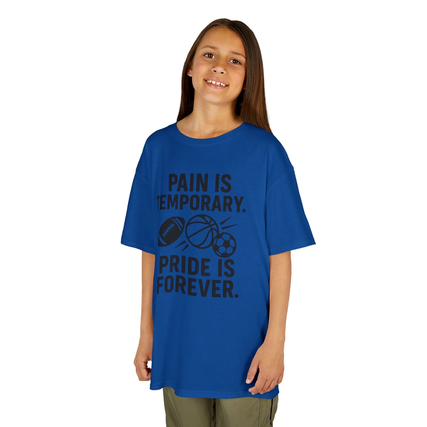 Kids Sports Motivational Tee - "Pain Is Temporary. Pride Is Forever."