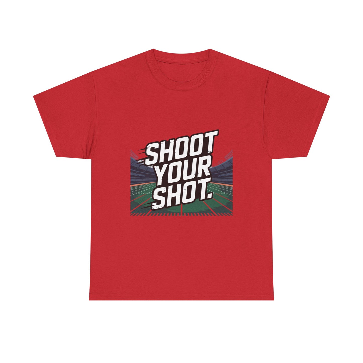 Sporty Unisex Heavy Cotton Tee - "Shoot Your Shot" Motivational T-Shirt