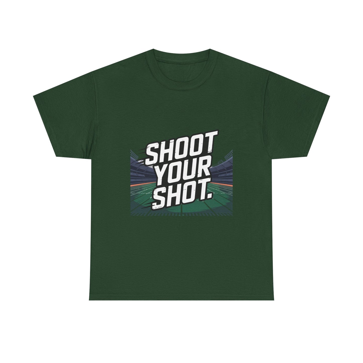 Sporty Unisex Heavy Cotton Tee - "Shoot Your Shot" Motivational T-Shirt