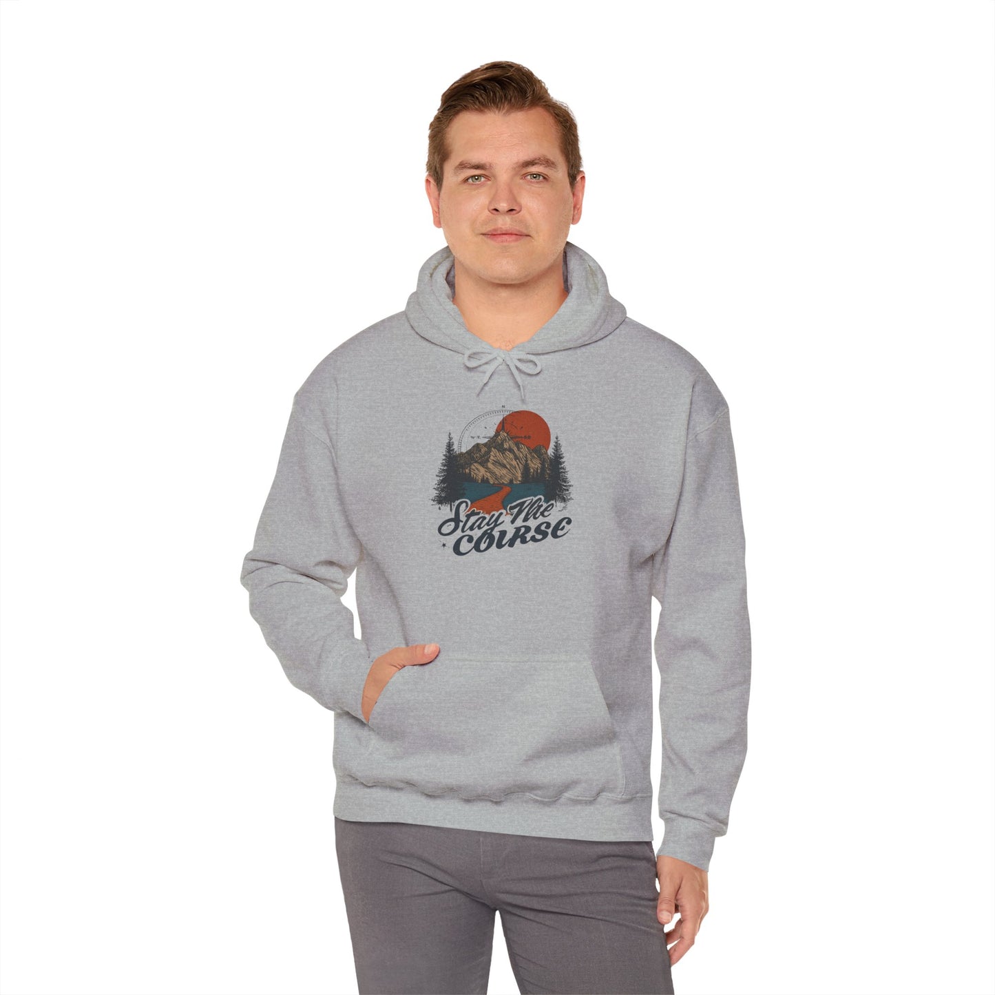 Stay The Course Unisex Hooded Sweatshirt - Cozy Outdoorsy Apparel