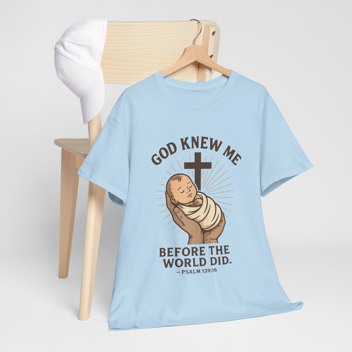 God Knew Me Unisex Heavy Cotton Tee Psalm 139:16