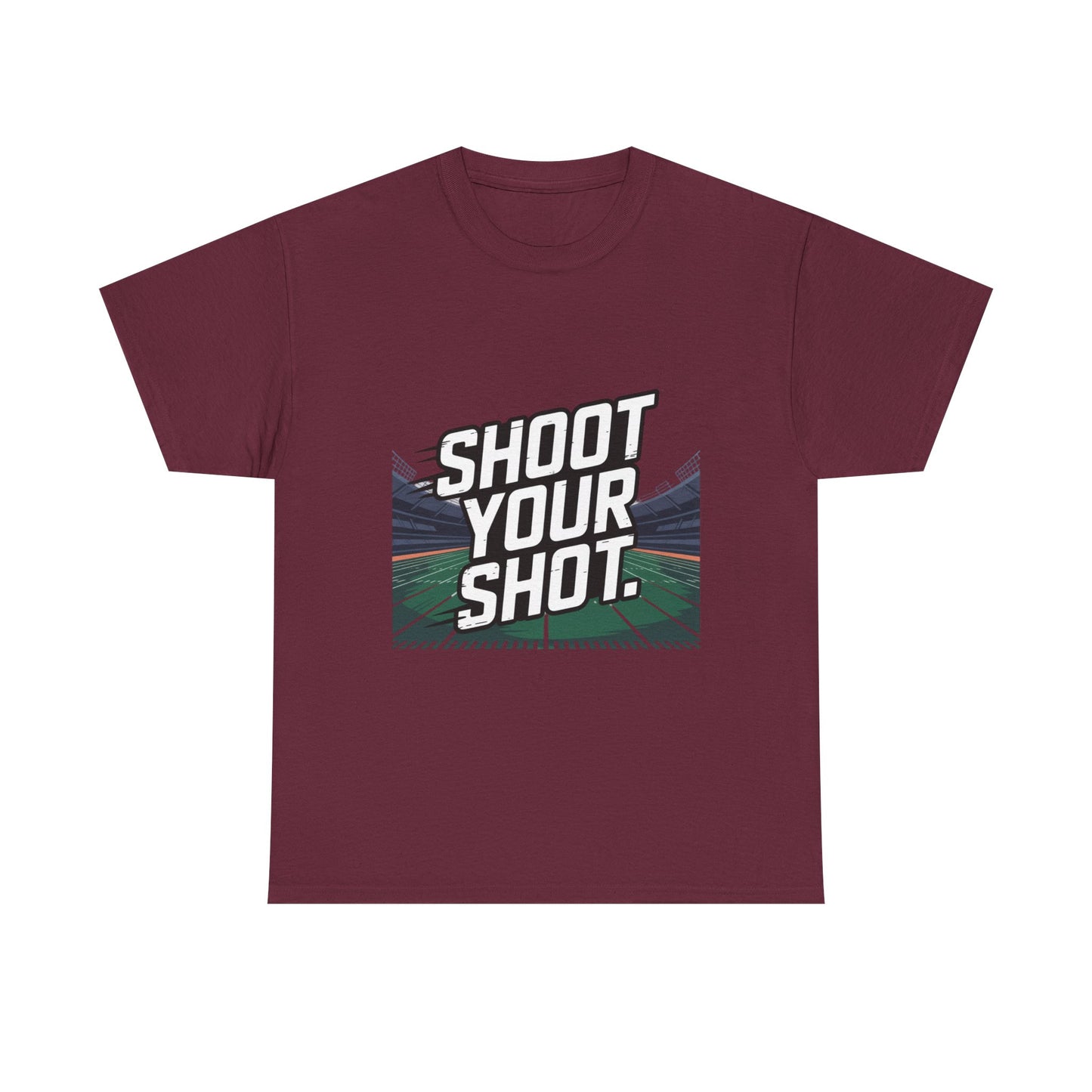 Sporty Unisex Heavy Cotton Tee - "Shoot Your Shot" Motivational T-Shirt