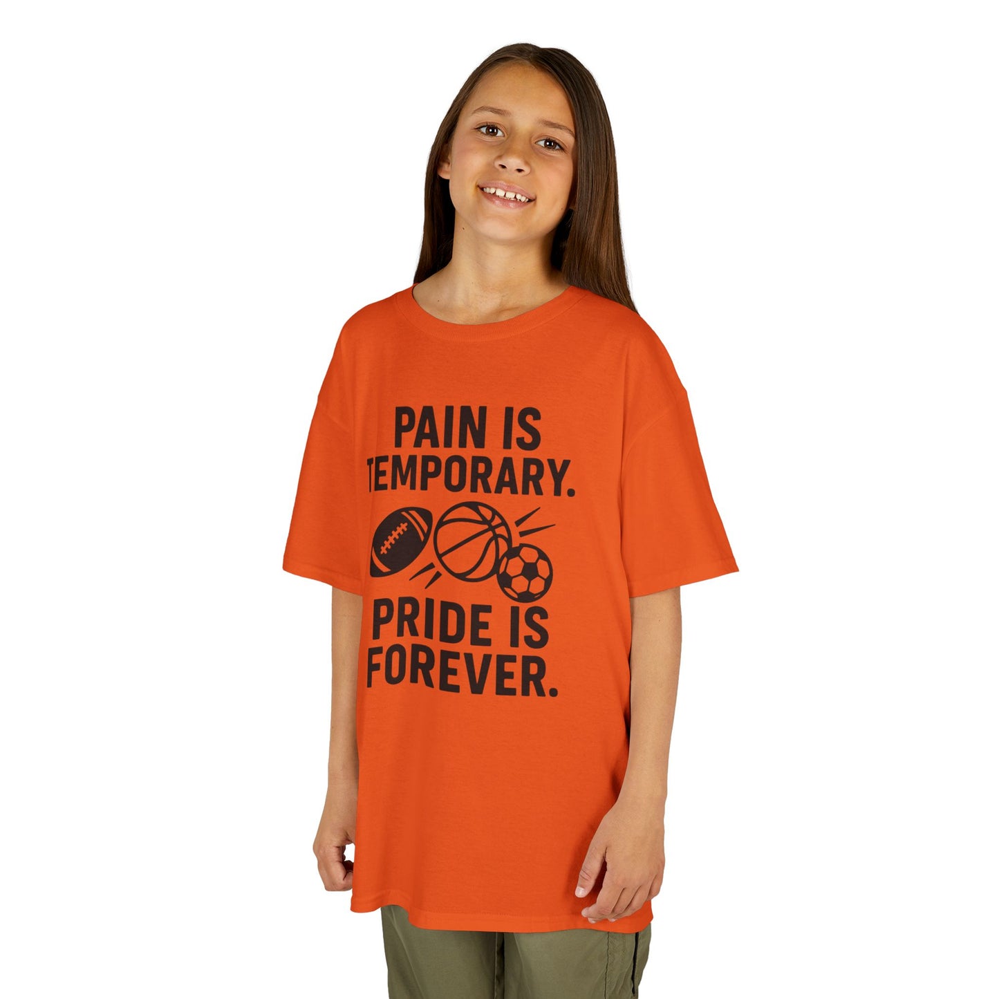 Kids Sports Motivational Tee - "Pain Is Temporary. Pride Is Forever."