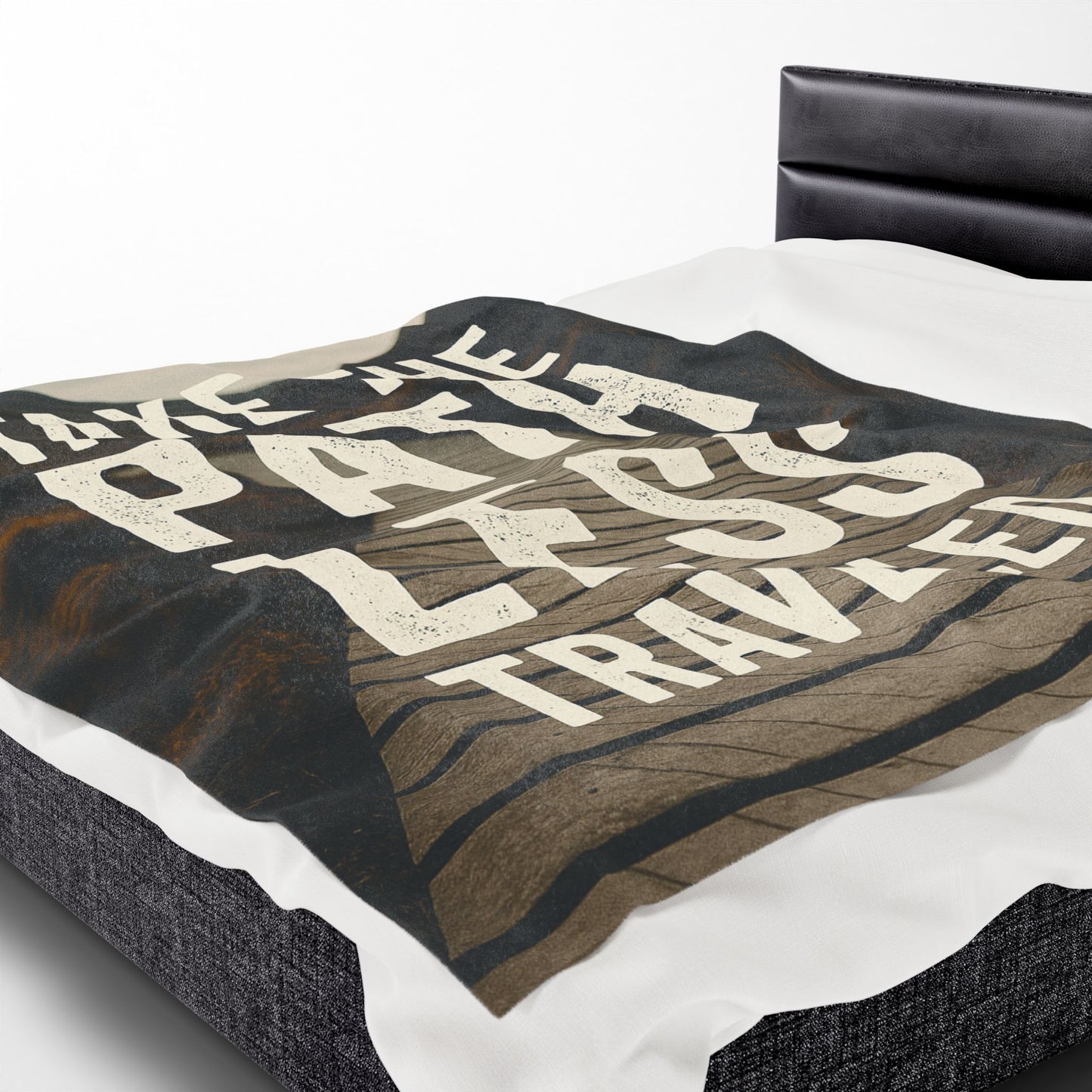 Velveteen Plush Blanket - "Take the Path Less Traveled"