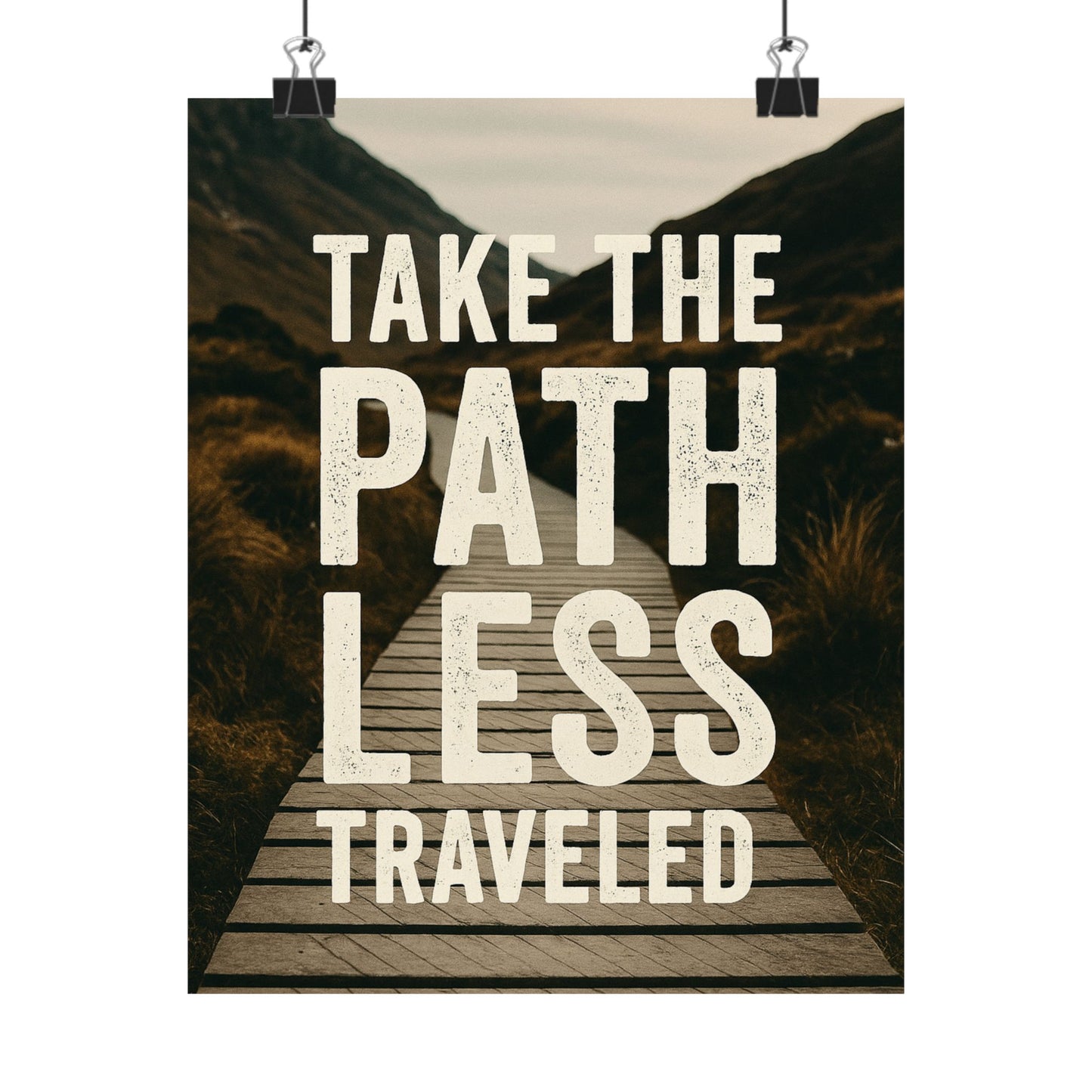 Adventure-Inspiring Matte Vertical Posters - 'Take the Path Less Traveled'