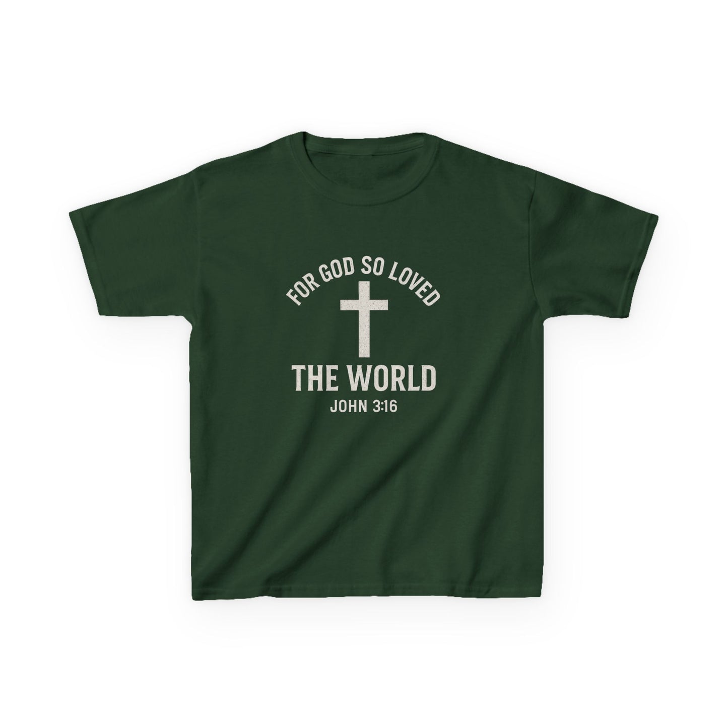 Faith-Inspired Kids Tee - "For God So Loved The World"