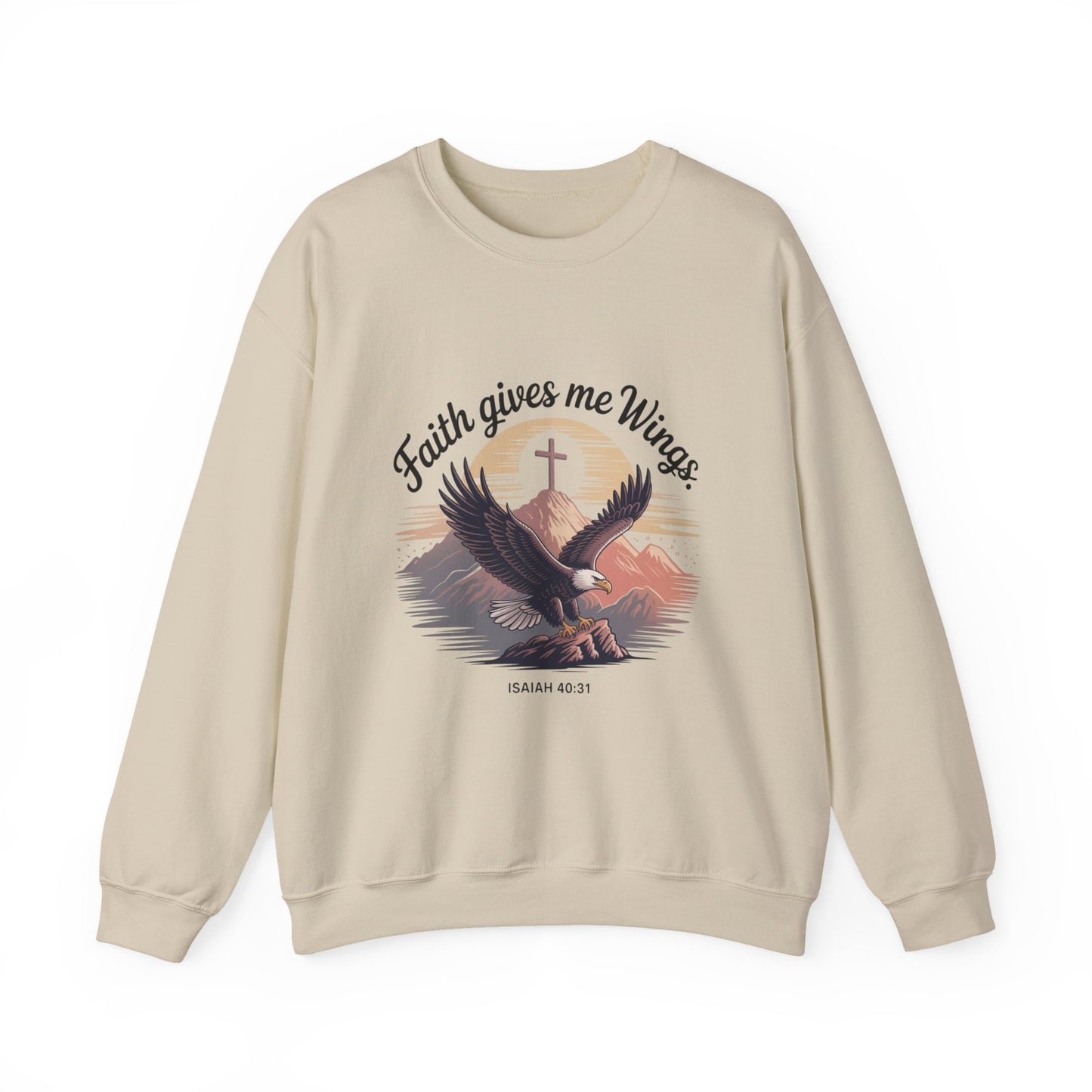 Faith-Inspired Crewneck Sweatshirt - Trust in the Lord Design Isaiah 40:31