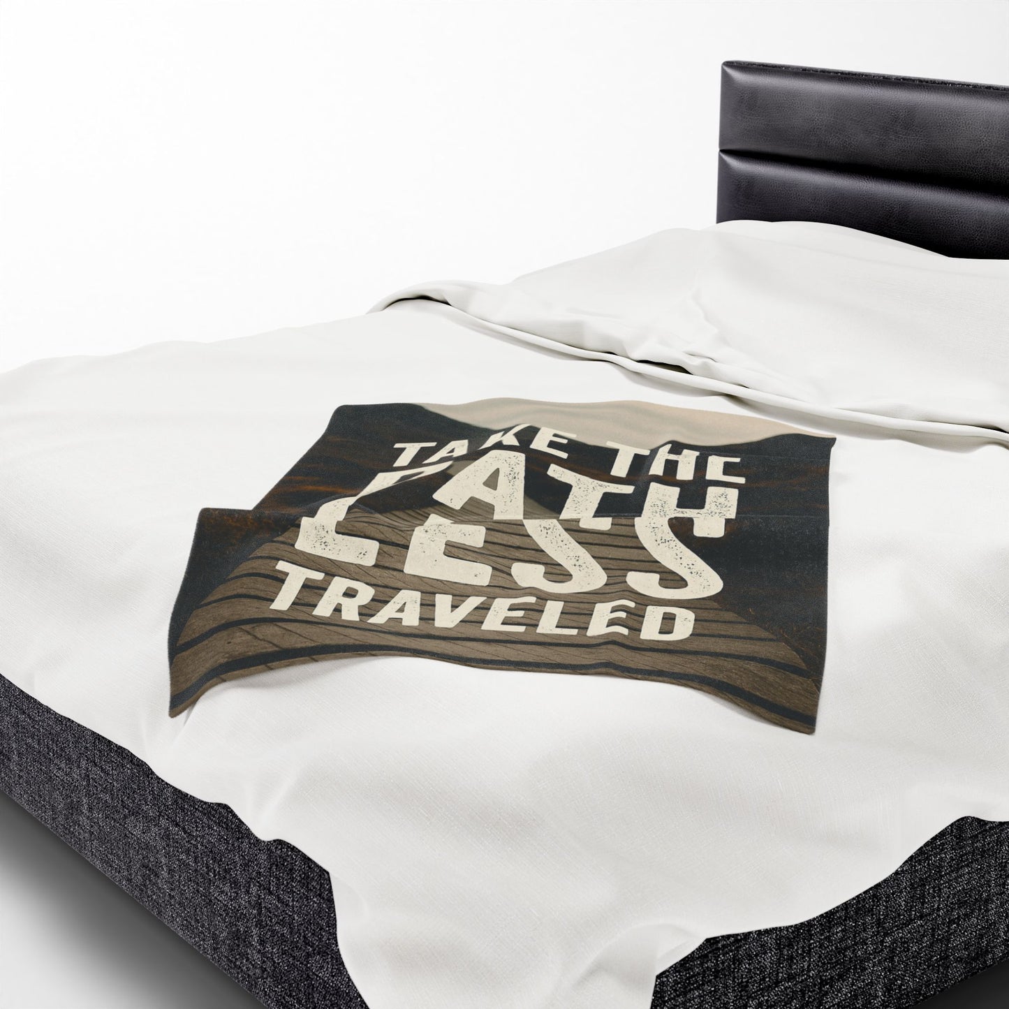 Velveteen Plush Blanket - "Take the Path Less Traveled"