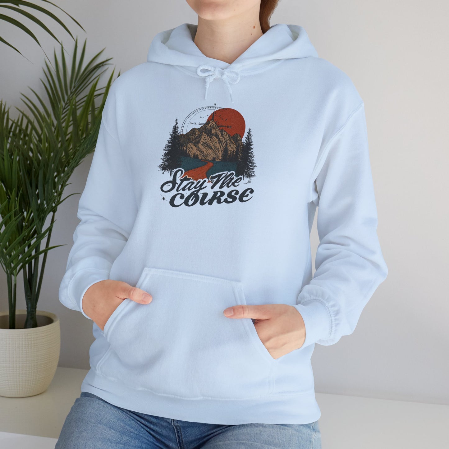 Stay The Course Unisex Hooded Sweatshirt - Cozy Outdoorsy Apparel