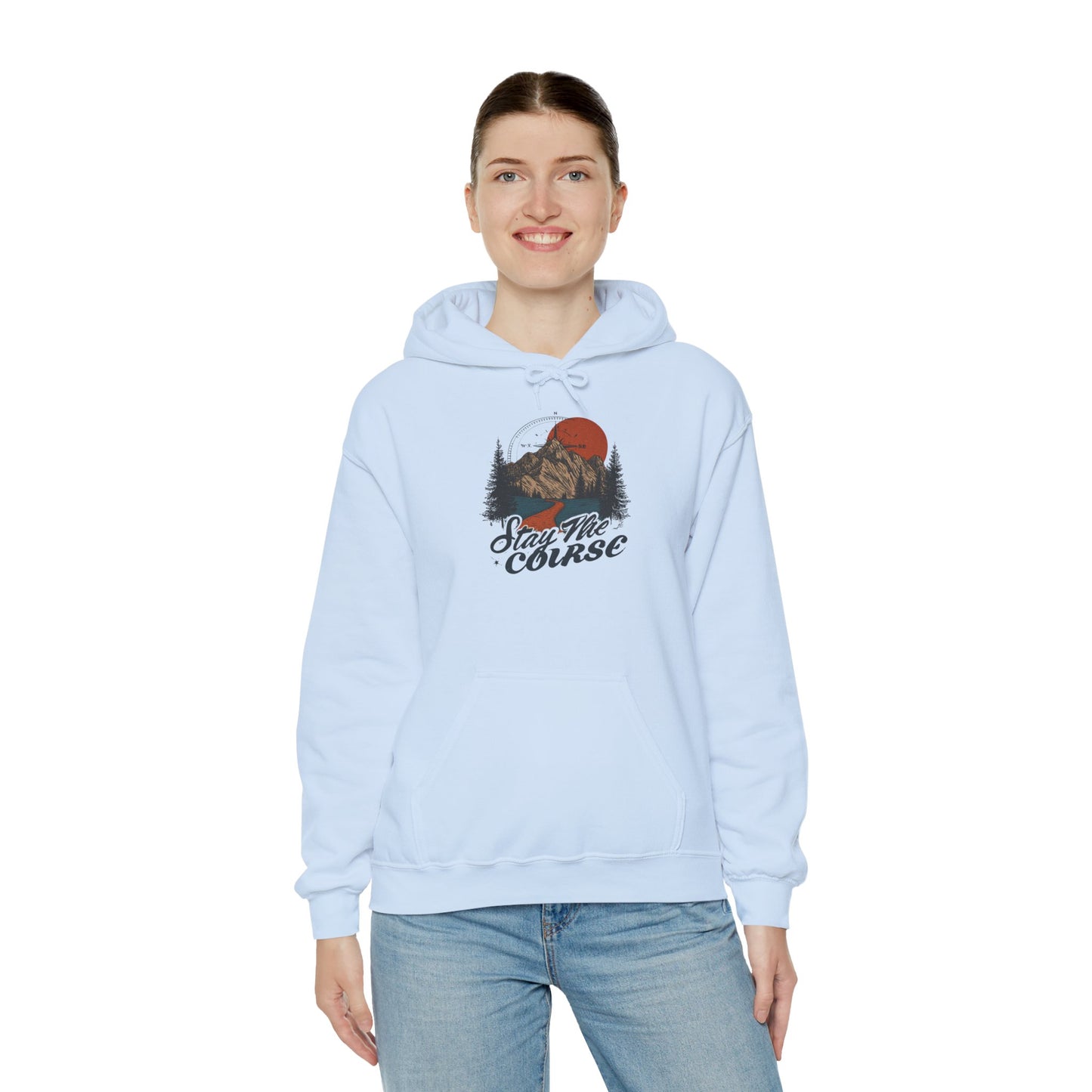 Stay The Course Unisex Hooded Sweatshirt - Cozy Outdoorsy Apparel