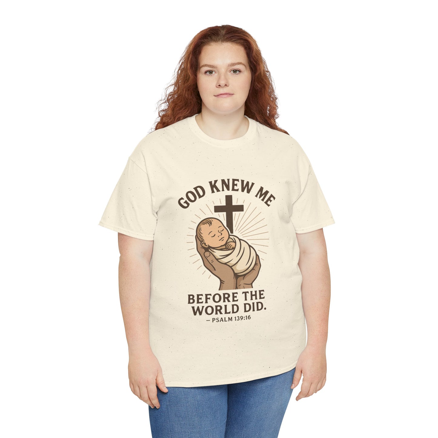 God Knew Me Unisex Heavy Cotton Tee Psalm 139:16