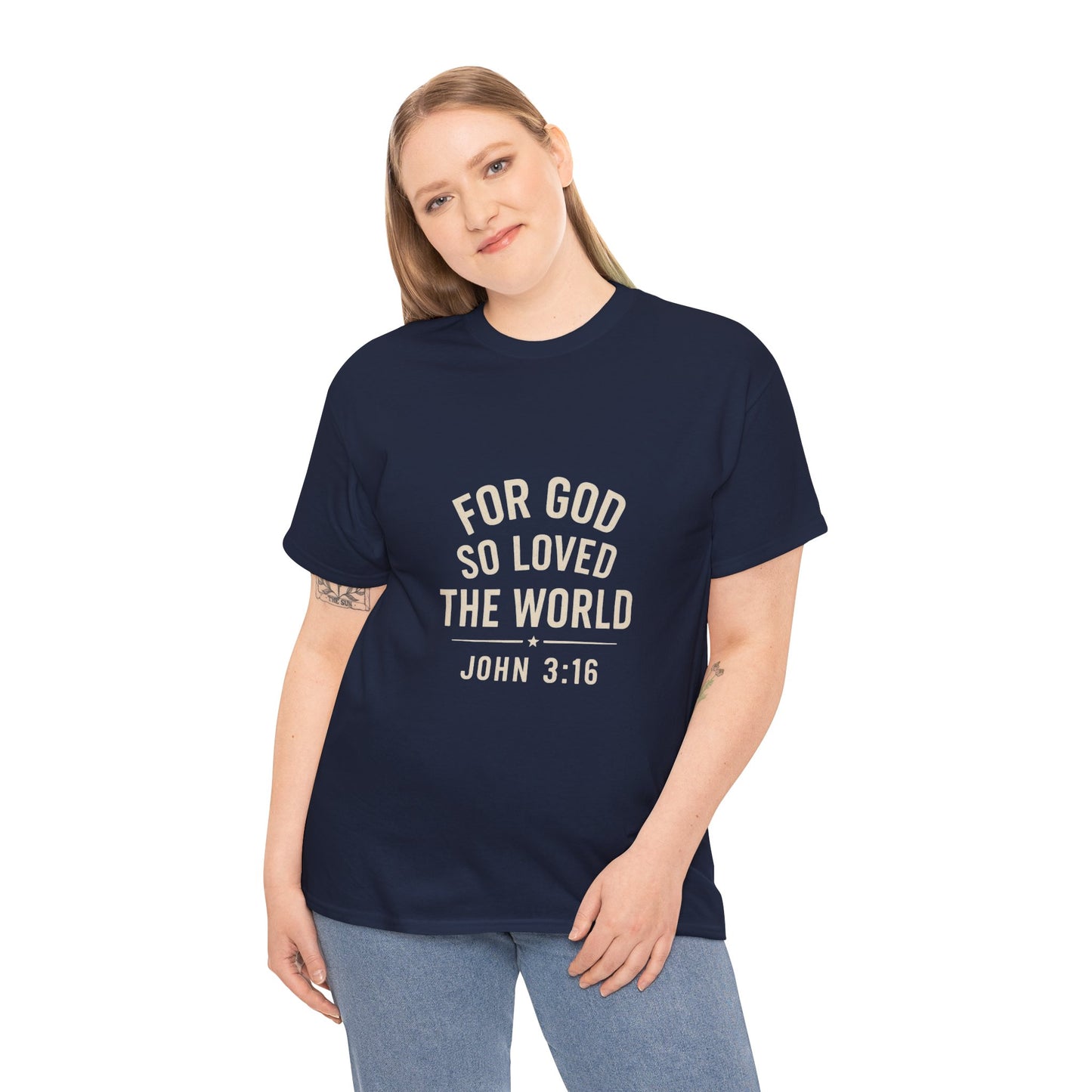 John 3:16 Inspirational Unisex Heavy Cotton Tee