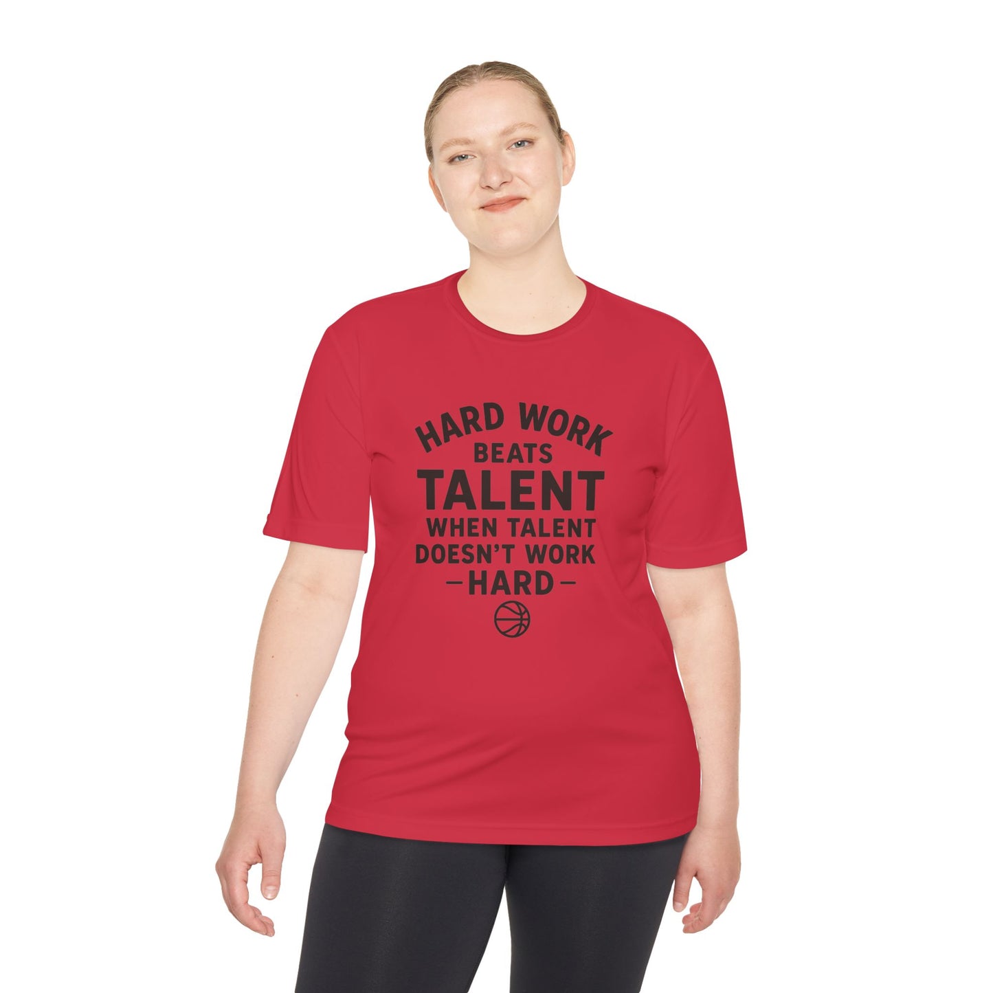 Motivational Sports Tee - "Hard Work Beats Talent"