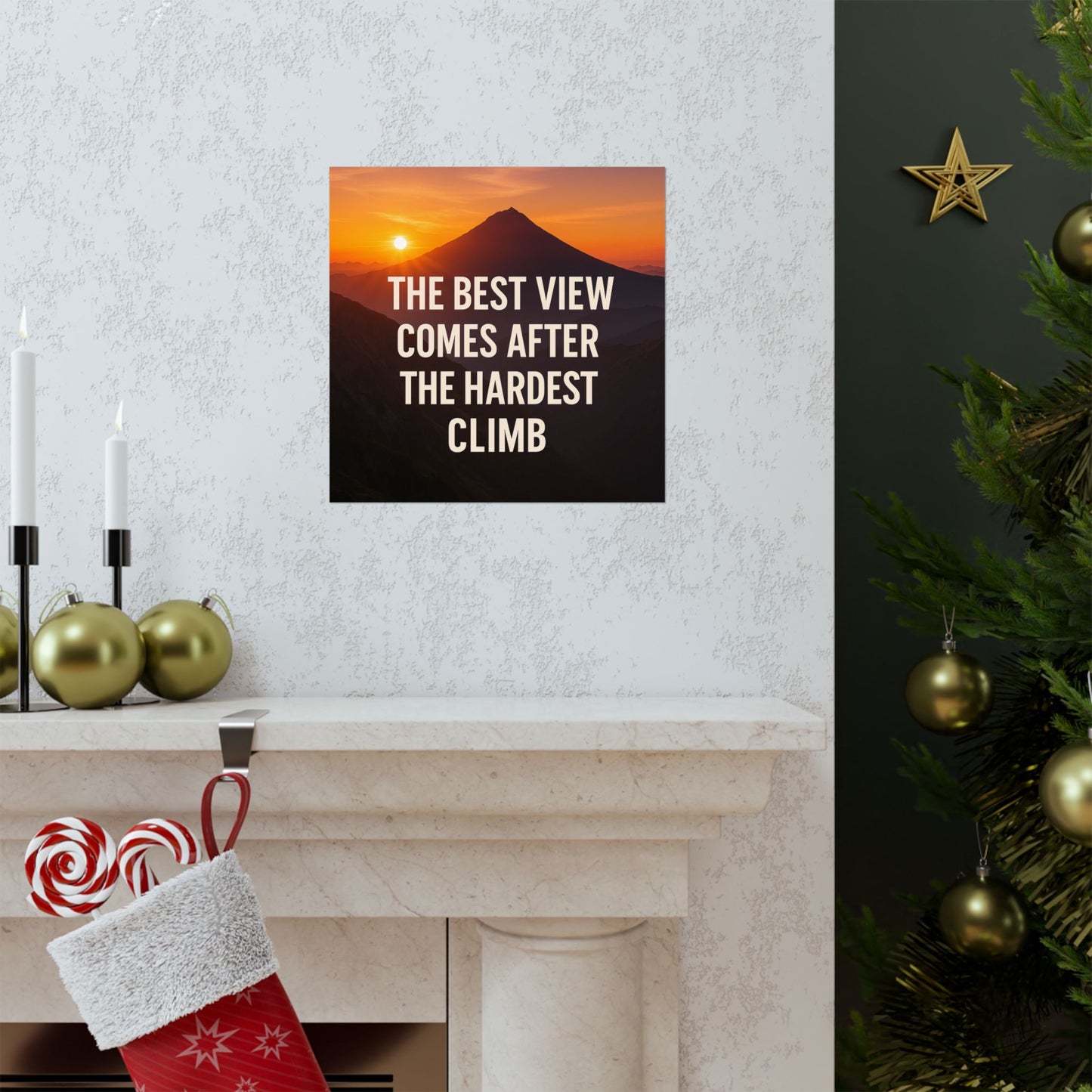 Inspirational Matte Vertical Poster: 'The Best View Comes After The Hardest Climb'