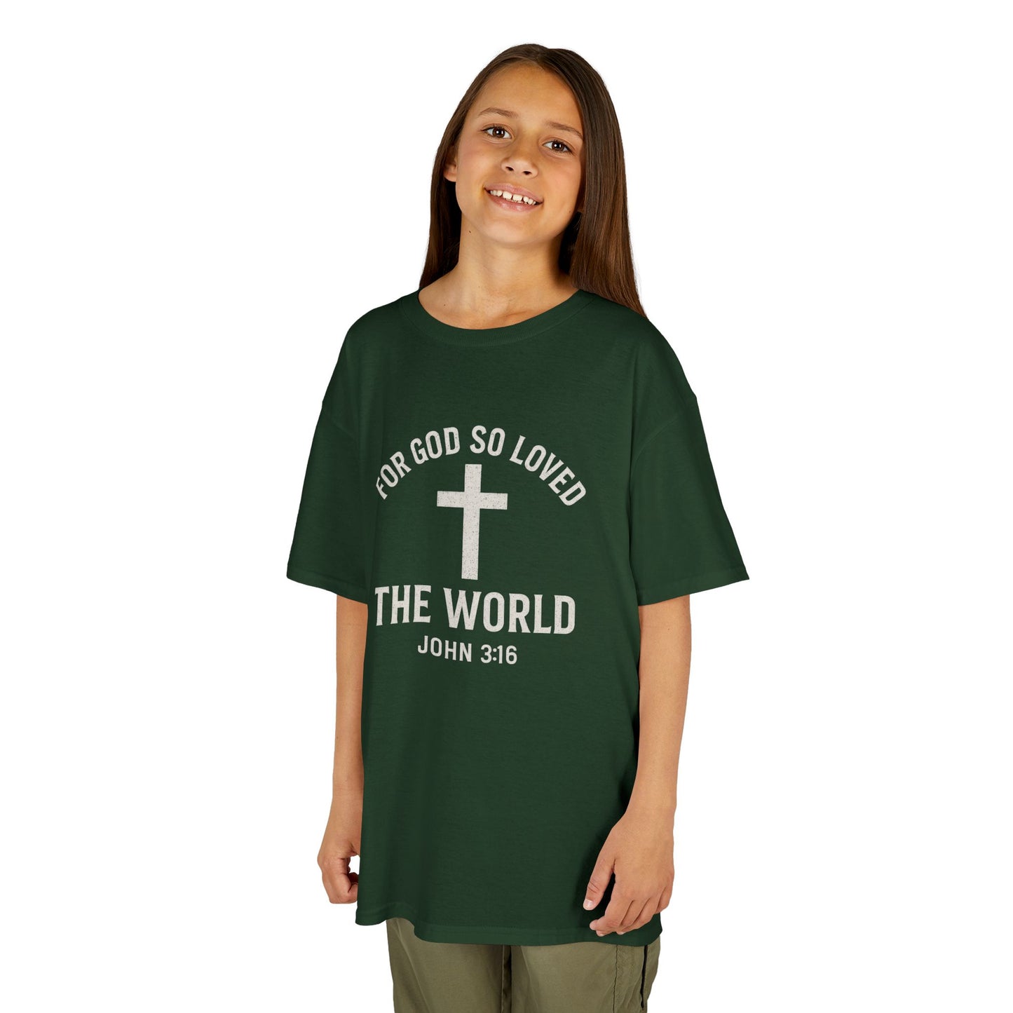Faith-Inspired Kids Tee - "For God So Loved The World"
