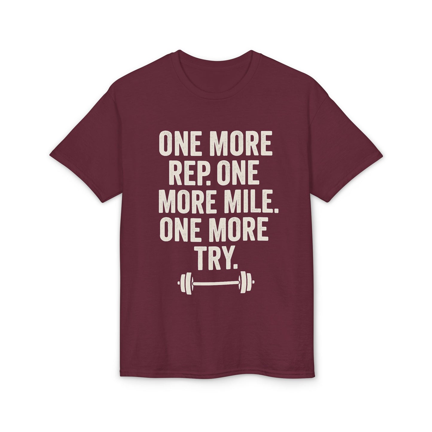 Motivational Fitness T-Shirt - "One More Rep, One More Mile, One More Try"