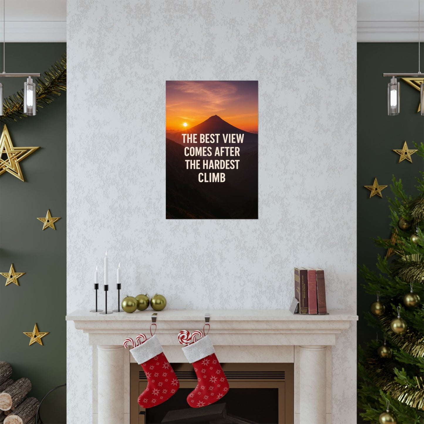 Inspirational Matte Vertical Poster: 'The Best View Comes After The Hardest Climb'