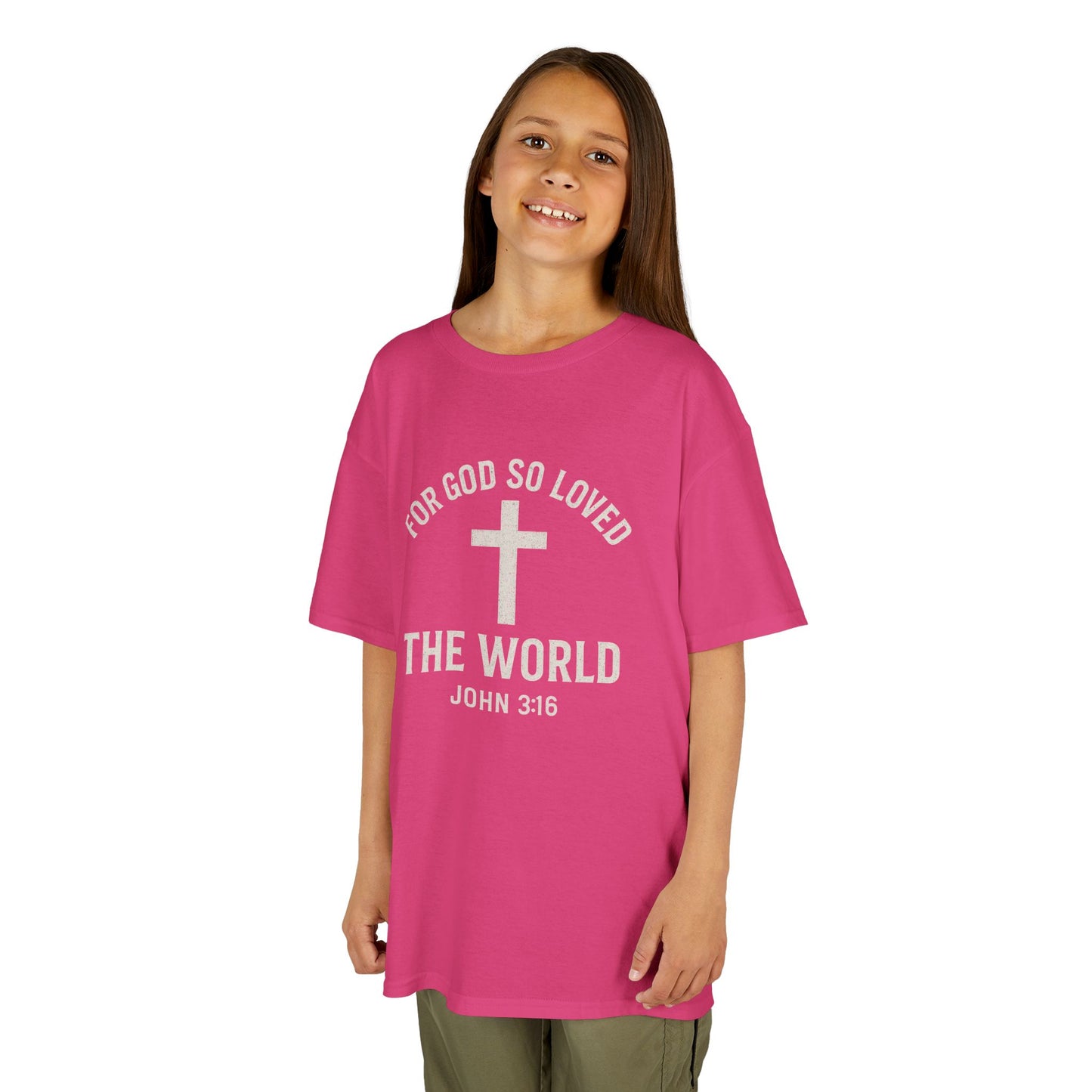 Faith-Inspired Kids Tee - "For God So Loved The World"