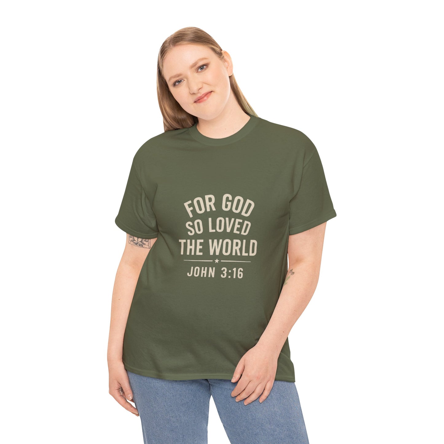 John 3:16 Inspirational Unisex Heavy Cotton Tee