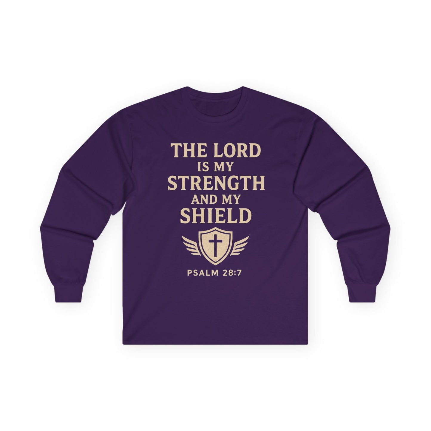 Inspirational Long Sleeve Tee - "The Lord is My Strength"