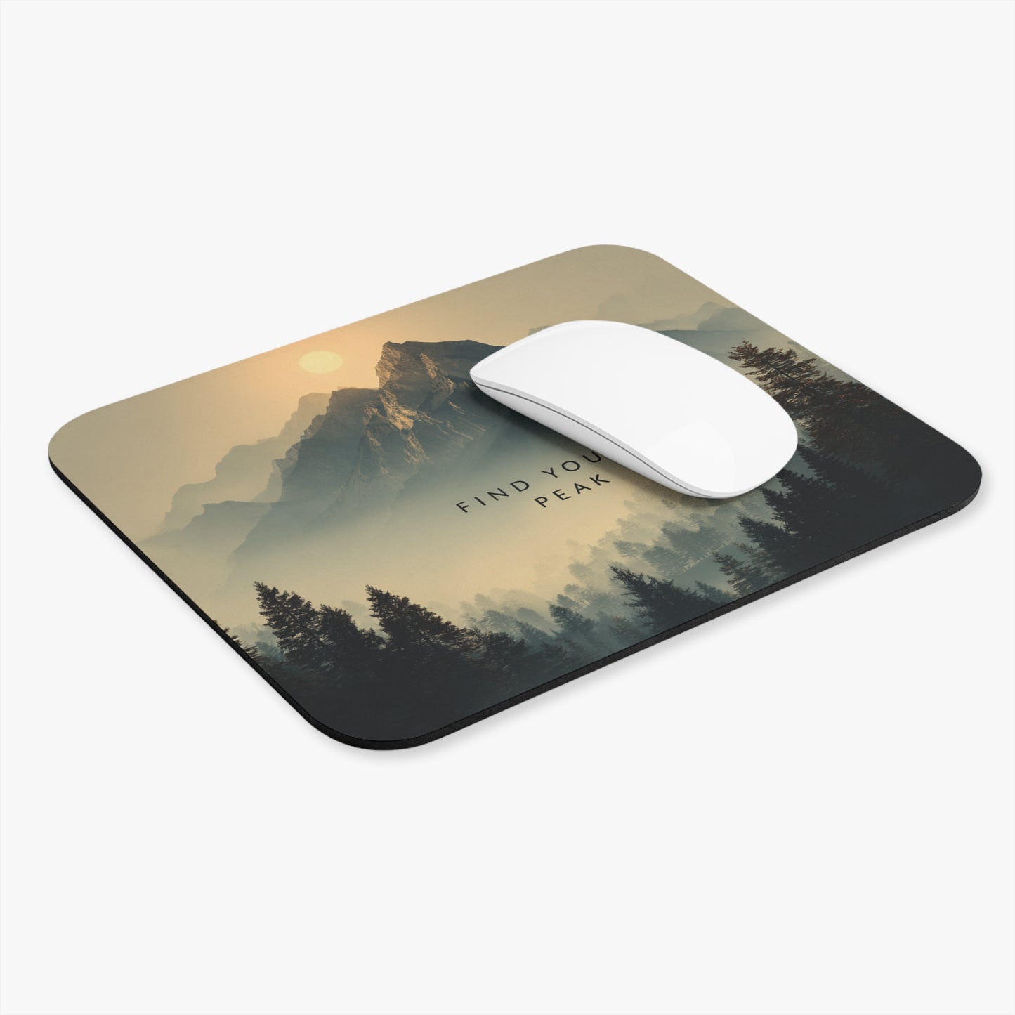 Mountain Vibes Mouse Pad - "Find Your Peak" Nature Desk Accessory