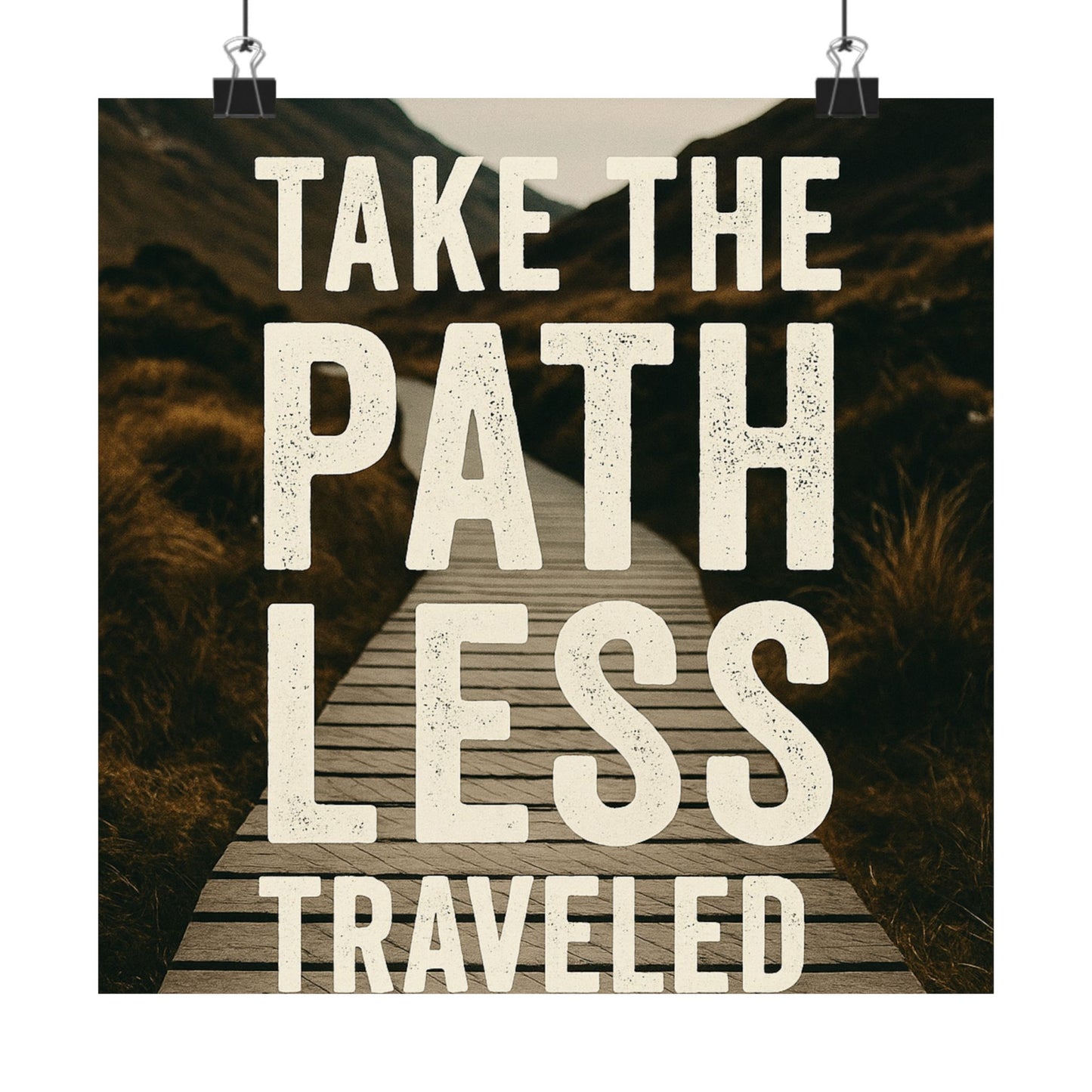 Adventure-Inspiring Matte Vertical Posters - 'Take the Path Less Traveled'