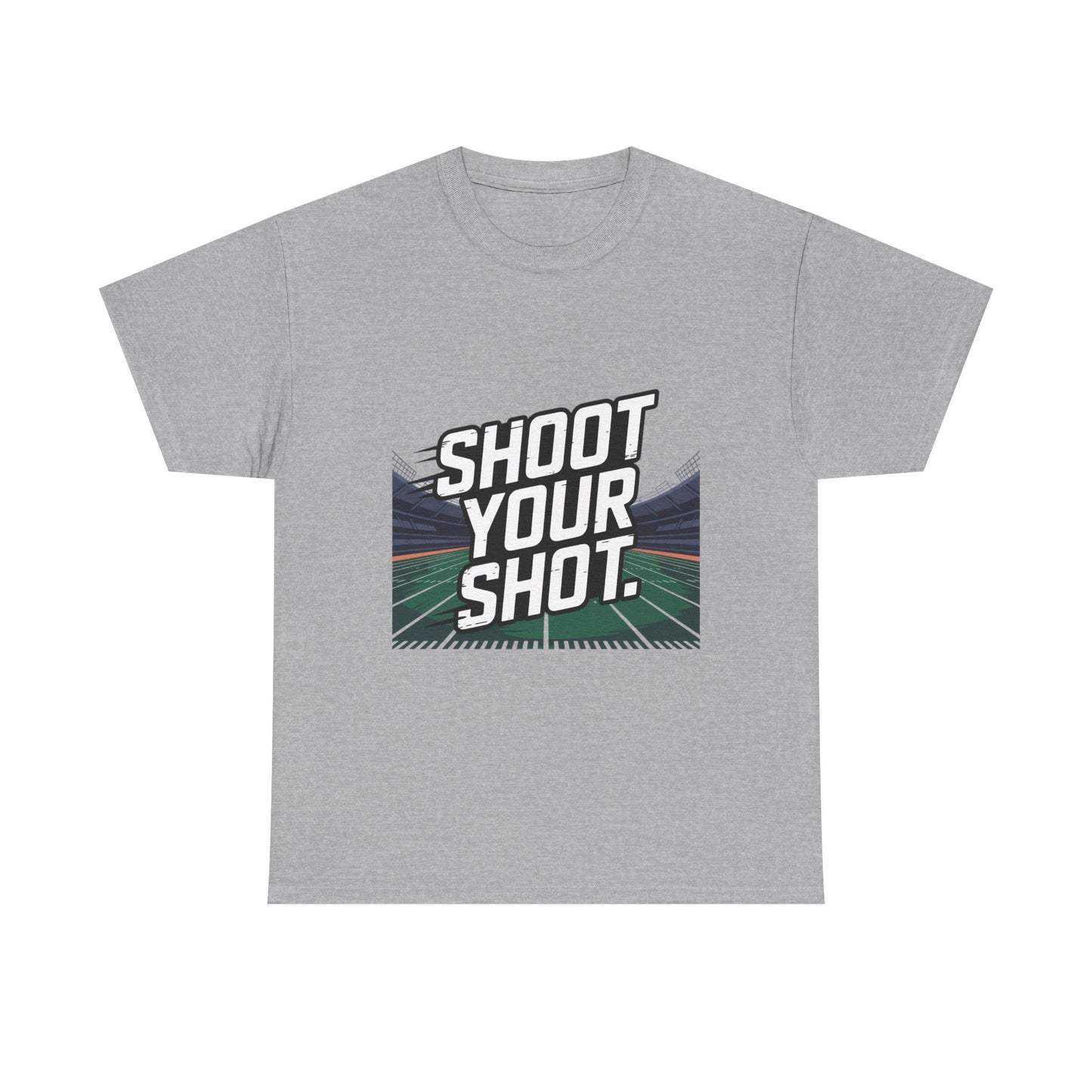 Sporty Unisex Heavy Cotton Tee - "Shoot Your Shot" Motivational T-Shirt
